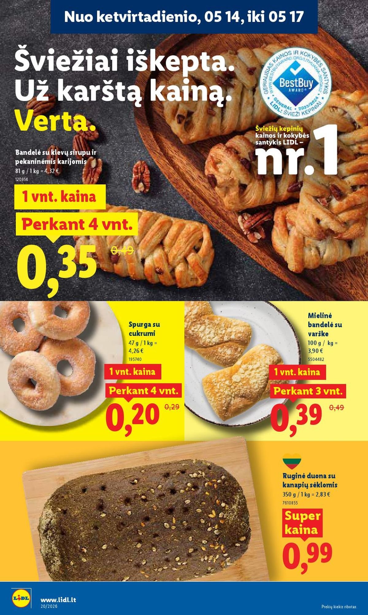LIDL - Maisto prekių pasiūlymai (2026 05 11 - 2026 05 17)