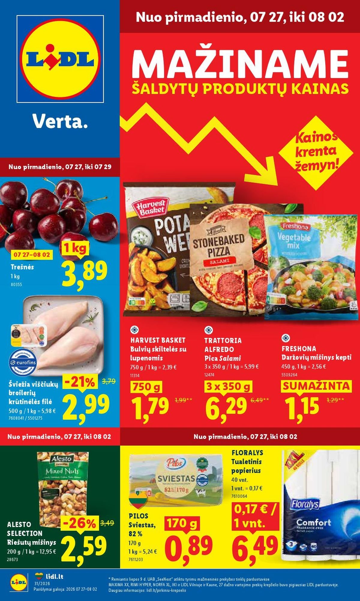LIDL - Maisto prekių pasiūlymai (2026 07 27 - 2026 08 02)