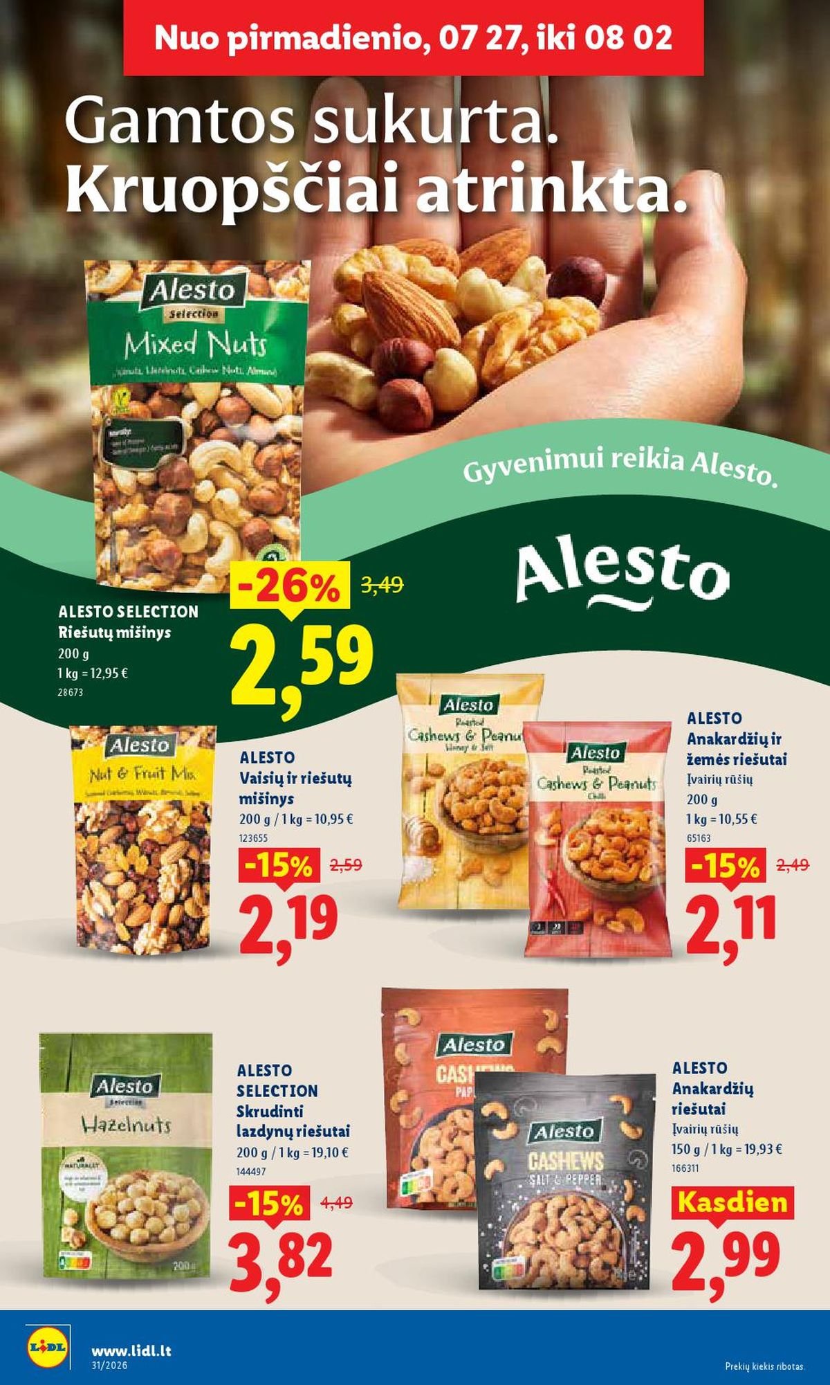 LIDL - Maisto prekių pasiūlymai (2026 07 27 - 2026 08 02)
