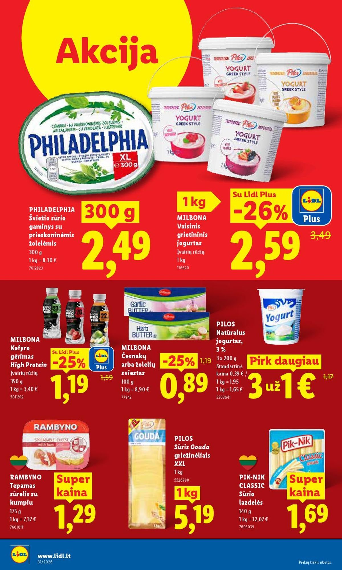 LIDL - Maisto prekių pasiūlymai (2026 07 27 - 2026 08 02)