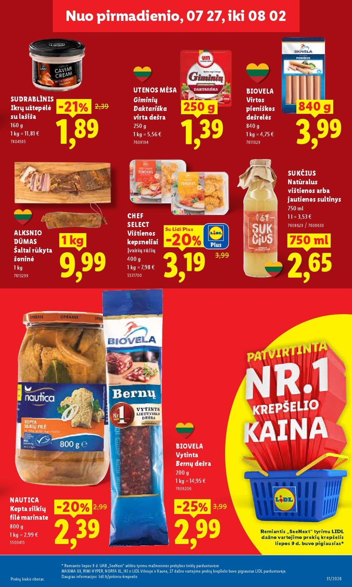 LIDL - Maisto prekių pasiūlymai (2026 07 27 - 2026 08 02)