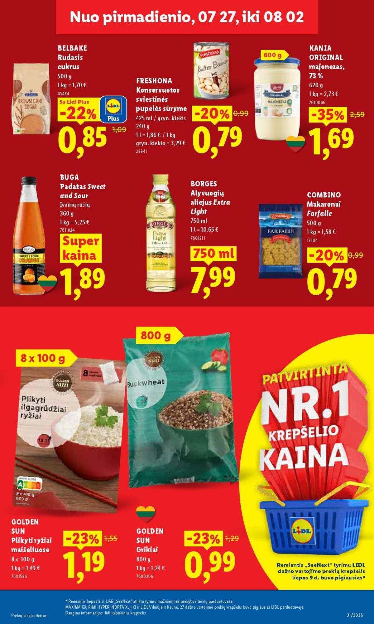LIDL - Maisto prekių pasiūlymai (2026 07 27 - 2026 08 02)