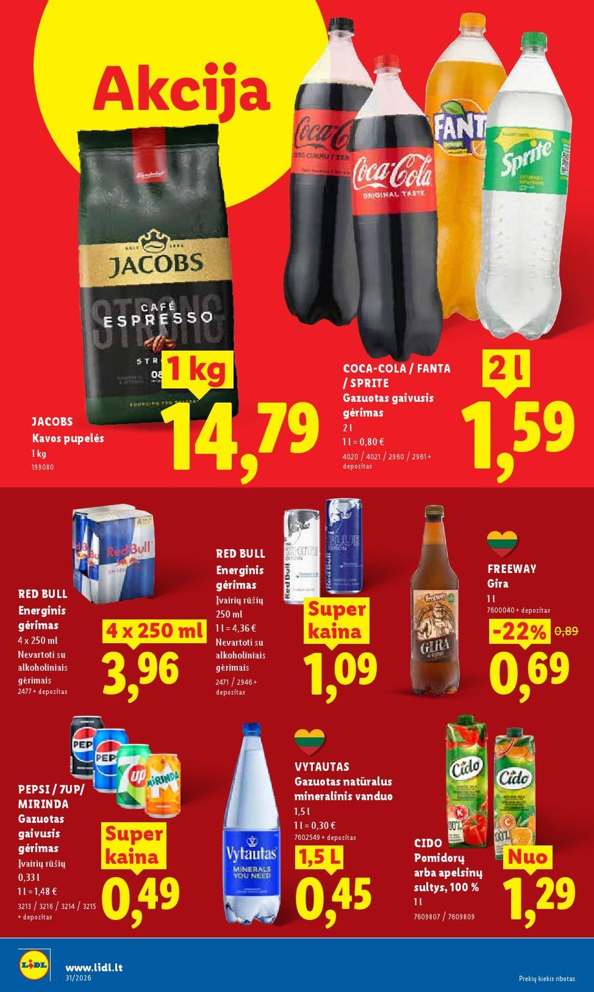 LIDL - Maisto prekių pasiūlymai (2026 07 27 - 2026 08 02)