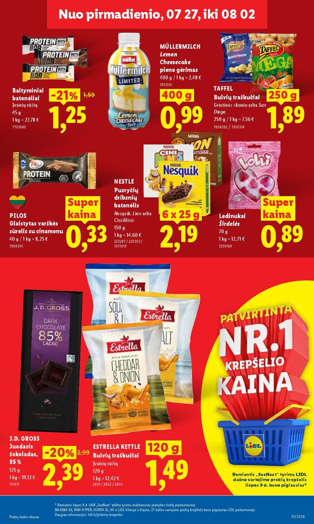 LIDL - Maisto prekių pasiūlymai (2026 07 27 - 2026 08 02)