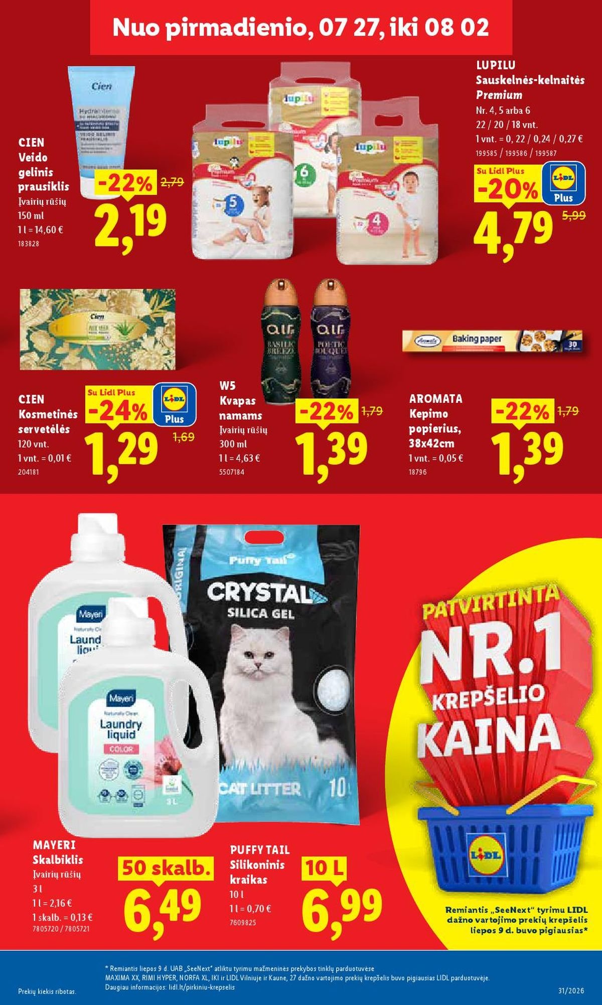 LIDL - Maisto prekių pasiūlymai (2026 07 27 - 2026 08 02)