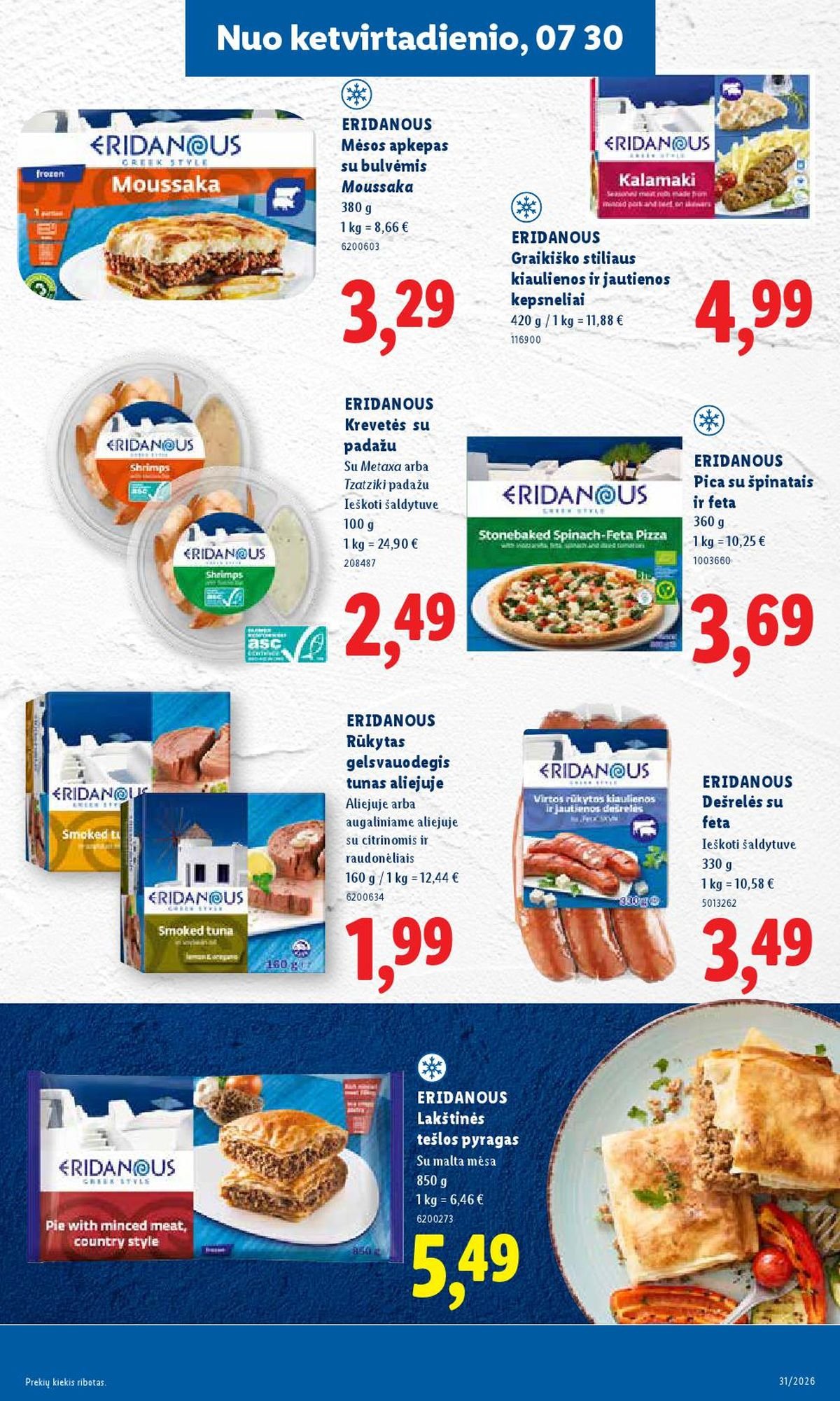 LIDL - Maisto prekių pasiūlymai (2026 07 27 - 2026 08 02)