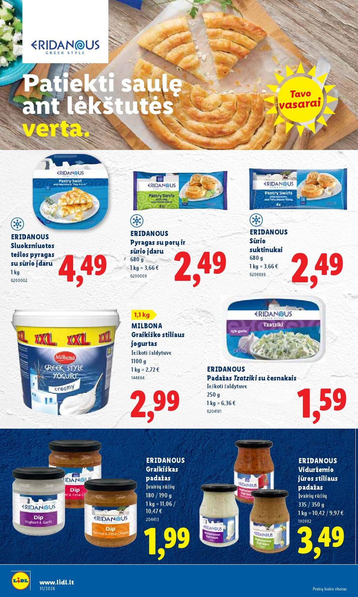 LIDL - Maisto prekių pasiūlymai (2026 07 27 - 2026 08 02)