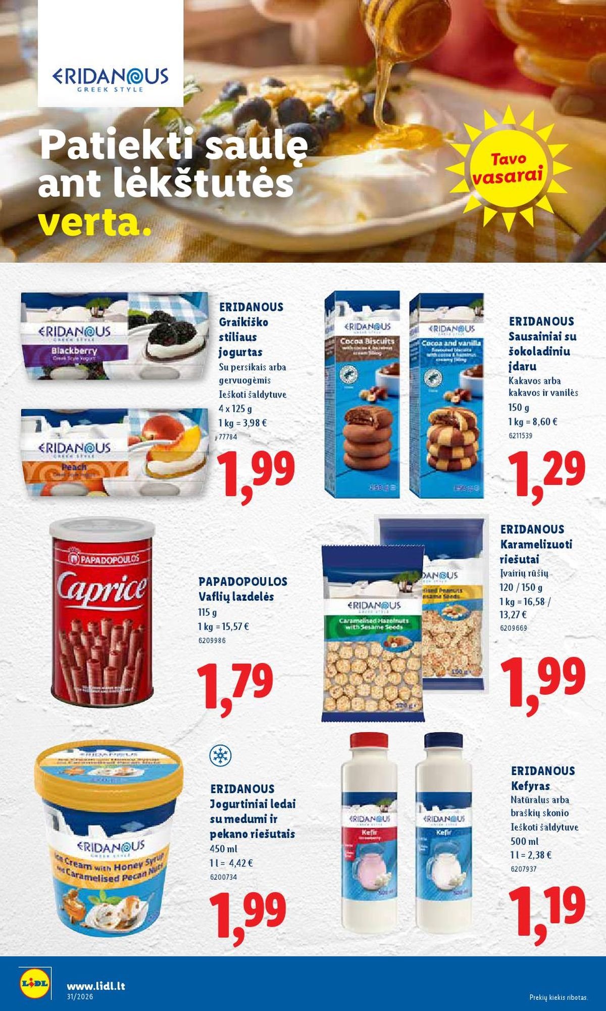 LIDL - Maisto prekių pasiūlymai (2026 07 27 - 2026 08 02)