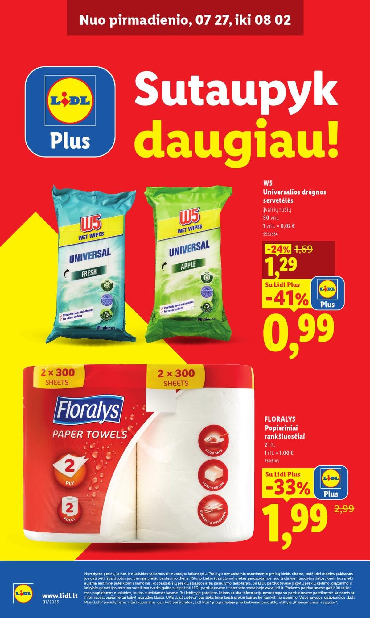 LIDL - Maisto prekių pasiūlymai (2026 07 27 - 2026 08 02)