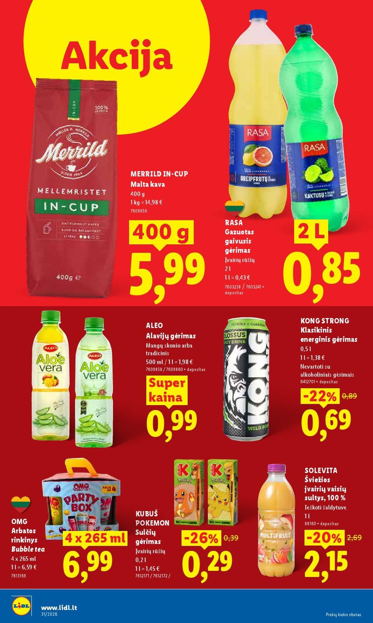 LIDL - Maisto prekių pasiūlymai (2026 07 27 - 2026 08 02)