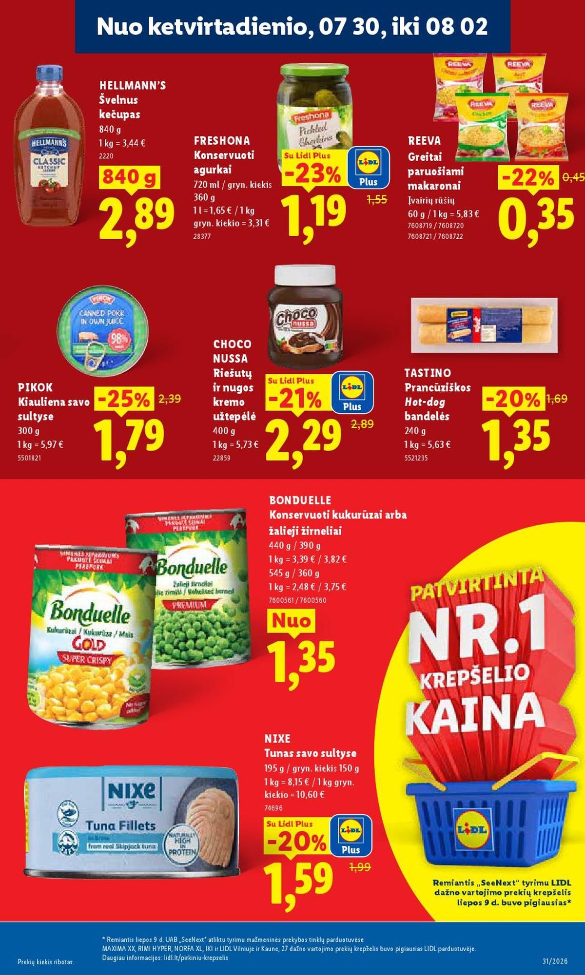 LIDL - Maisto prekių pasiūlymai (2026 07 27 - 2026 08 02)