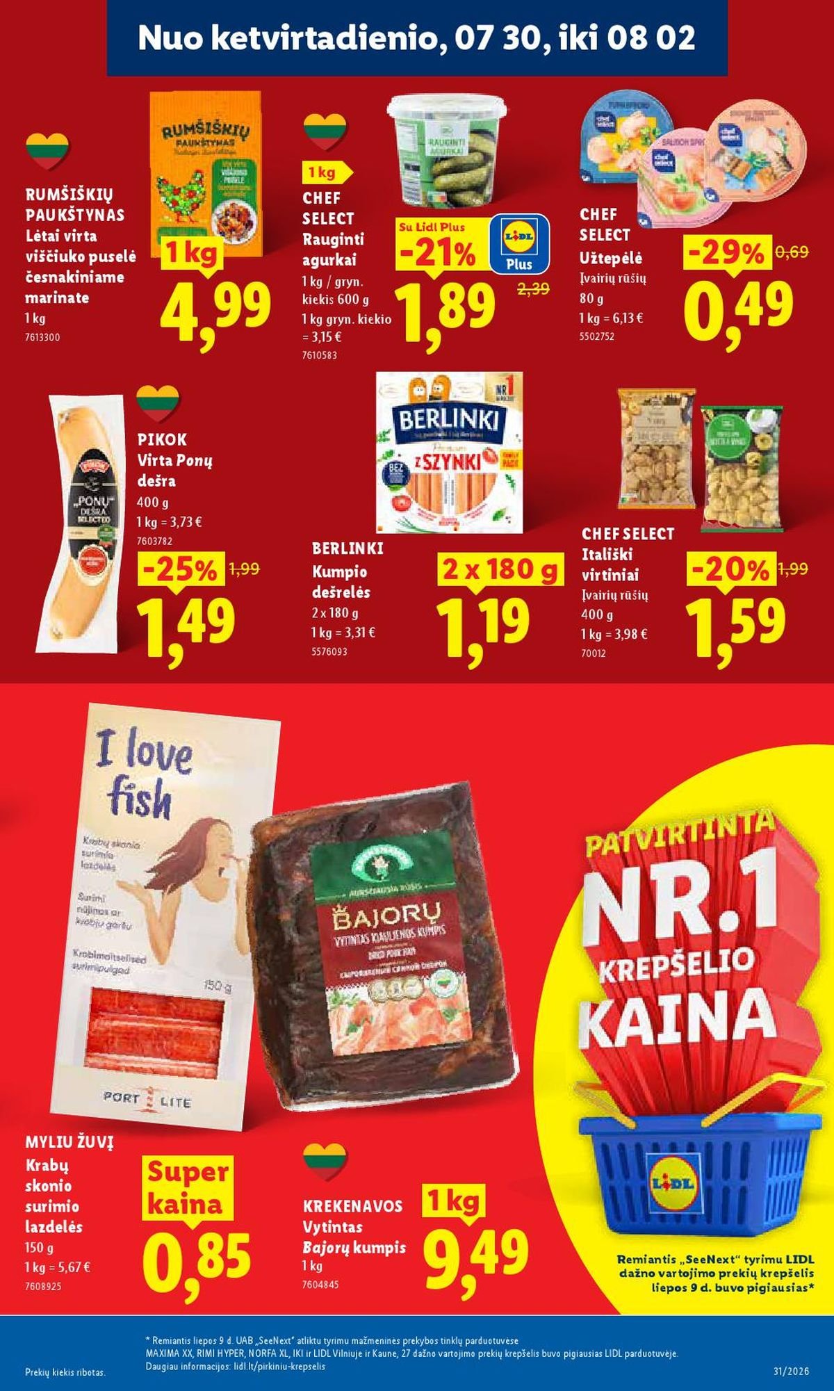 LIDL - Maisto prekių pasiūlymai (2026 07 27 - 2026 08 02)