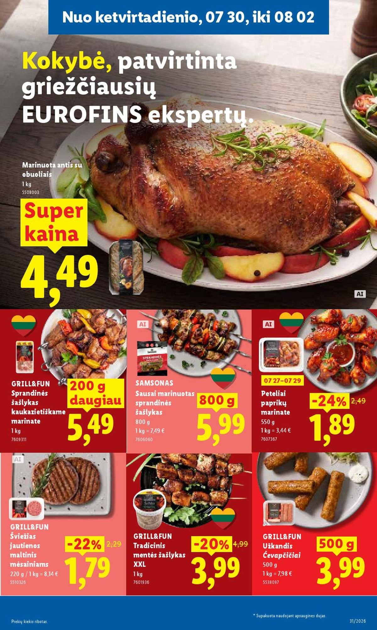 LIDL - Maisto prekių pasiūlymai (2026 07 27 - 2026 08 02)