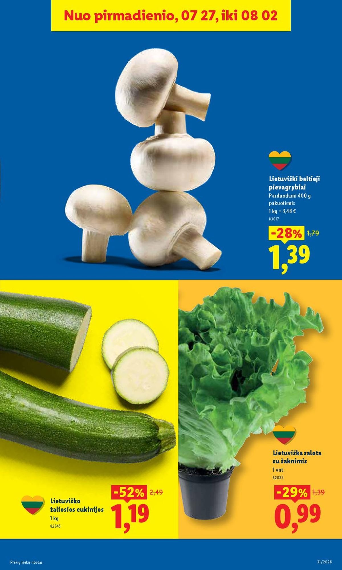 LIDL - Maisto prekių pasiūlymai (2026 07 27 - 2026 08 02)
