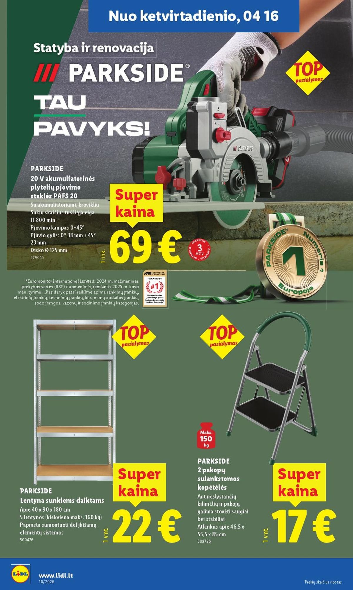 LIDL - Ne maisto prekių pasiūlymai (2026 04 13 - 2026 04 19)