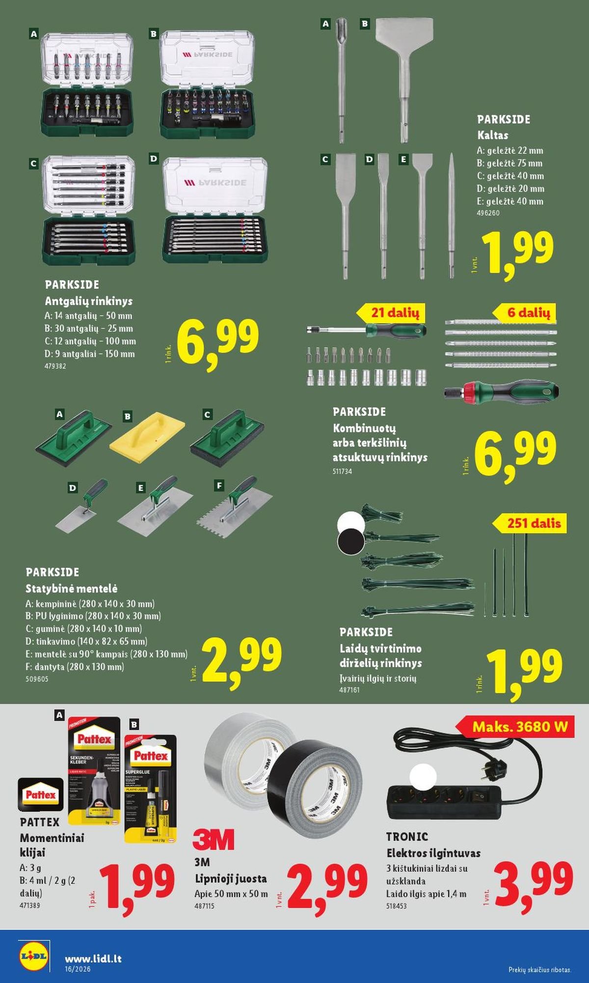 LIDL - Ne maisto prekių pasiūlymai (2026 04 13 - 2026 04 19)