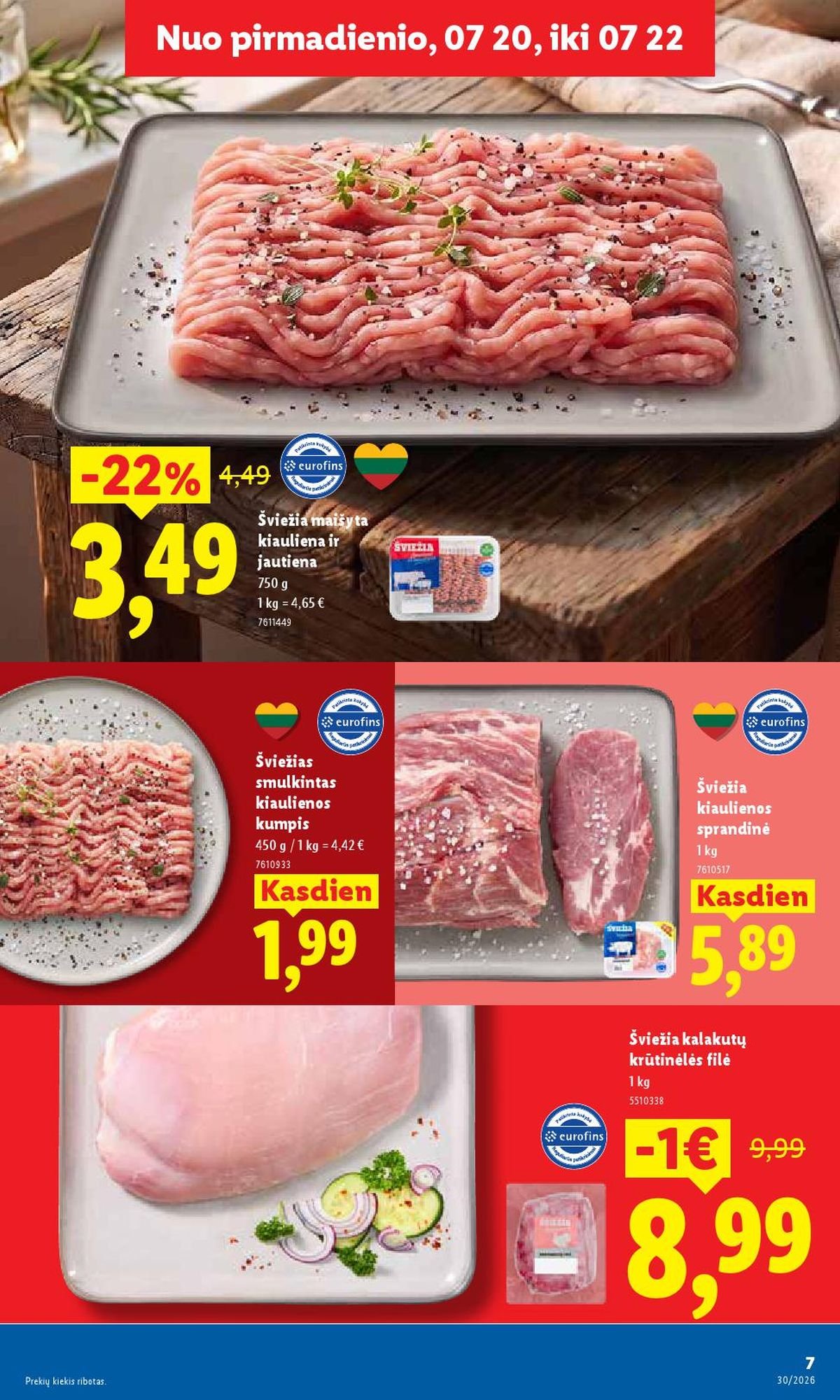 LIDL - Maisto prekių pasiūlymai (2026 07 20 - 2026 07 26)