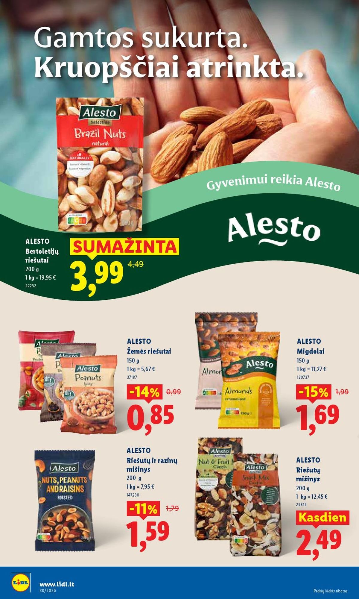 LIDL - Maisto prekių pasiūlymai (2026 07 20 - 2026 07 26)