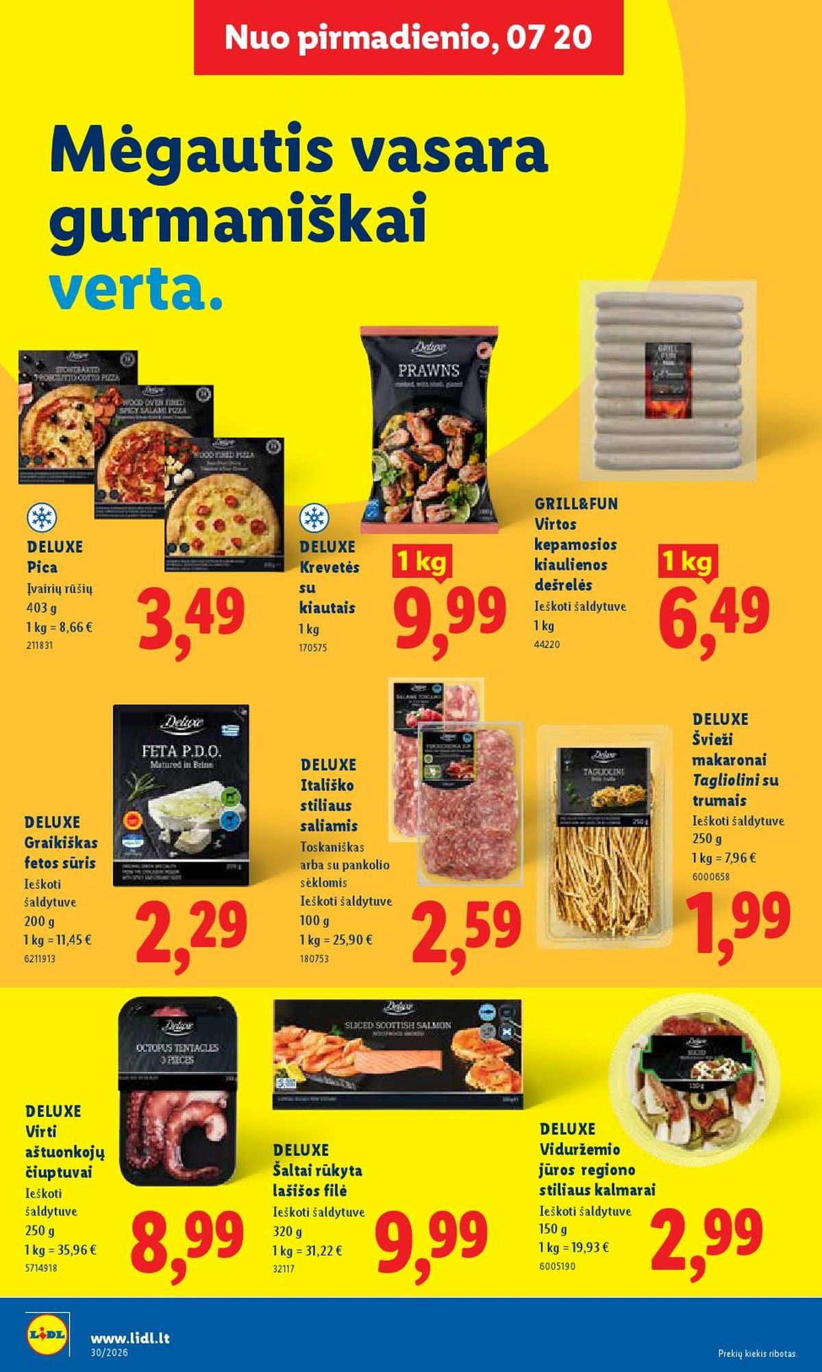 LIDL - Maisto prekių pasiūlymai (2026 07 20 - 2026 07 26)