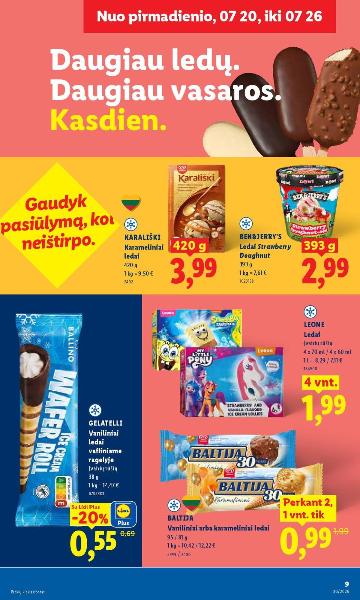 LIDL - Maisto prekių pasiūlymai (2026 07 20 - 2026 07 26)