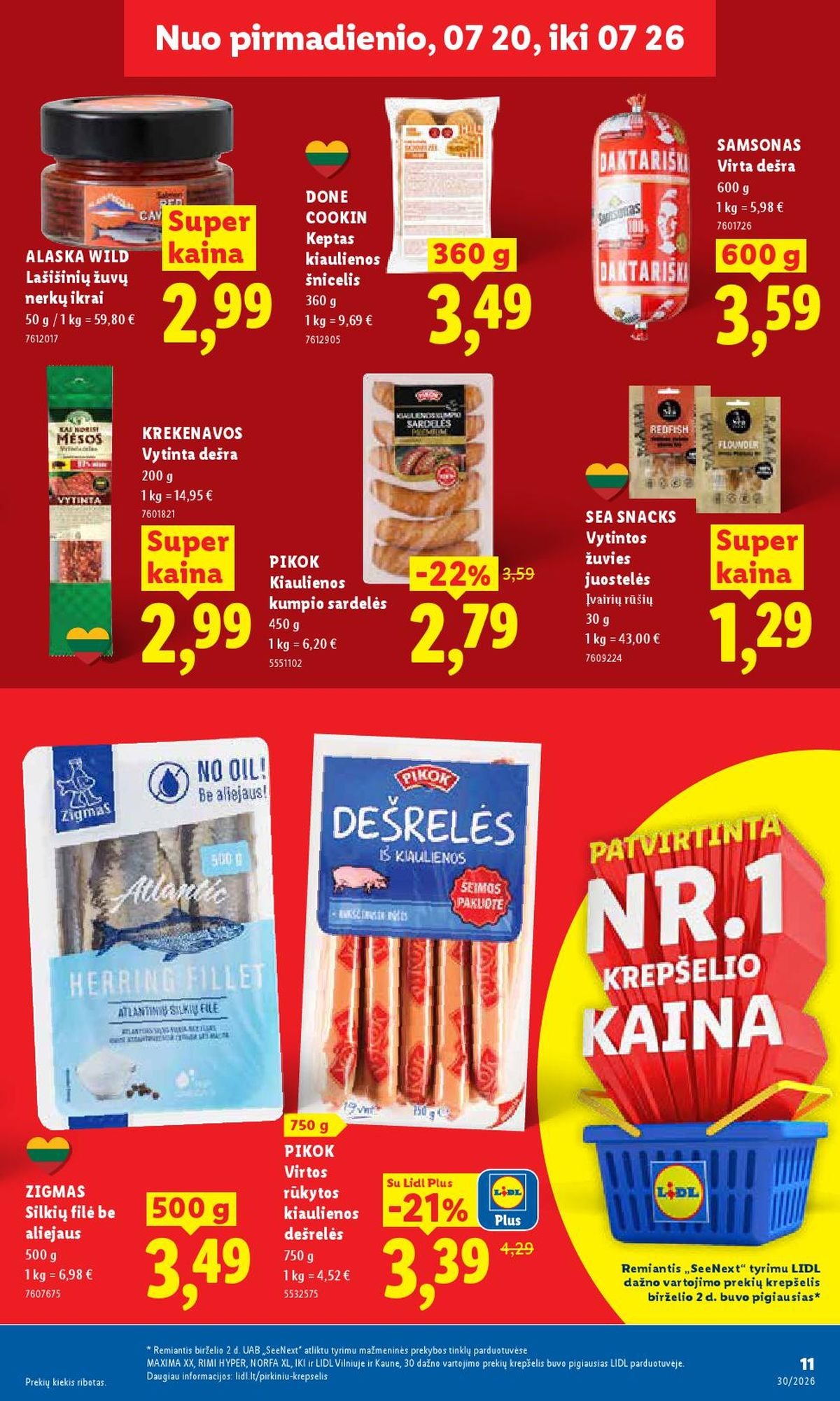 LIDL - Maisto prekių pasiūlymai (2026 07 20 - 2026 07 26)