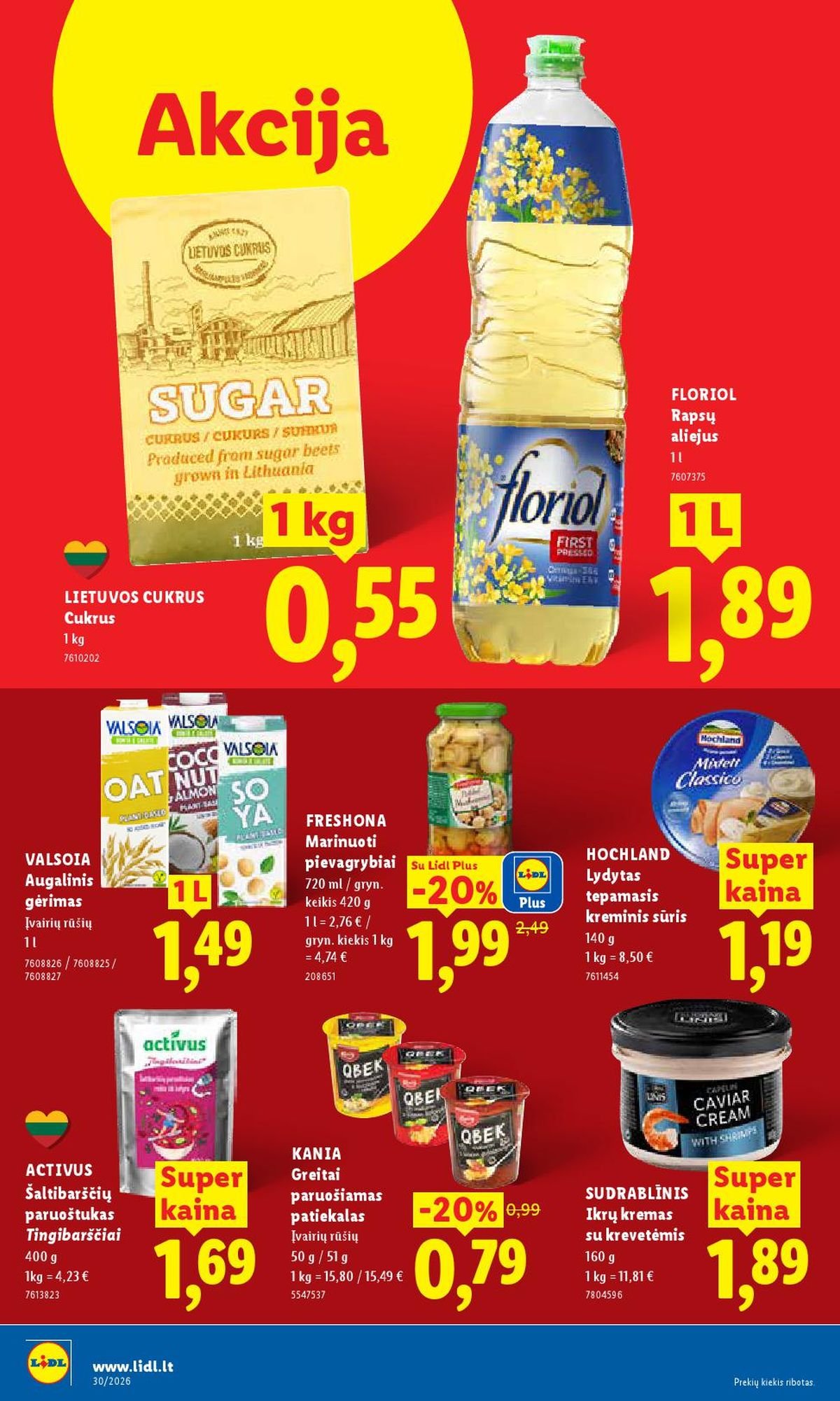 LIDL - Maisto prekių pasiūlymai (2026 07 20 - 2026 07 26)