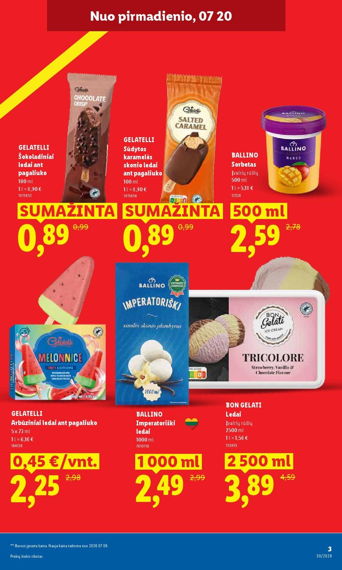LIDL - Maisto prekių pasiūlymai (2026 07 20 - 2026 07 26)