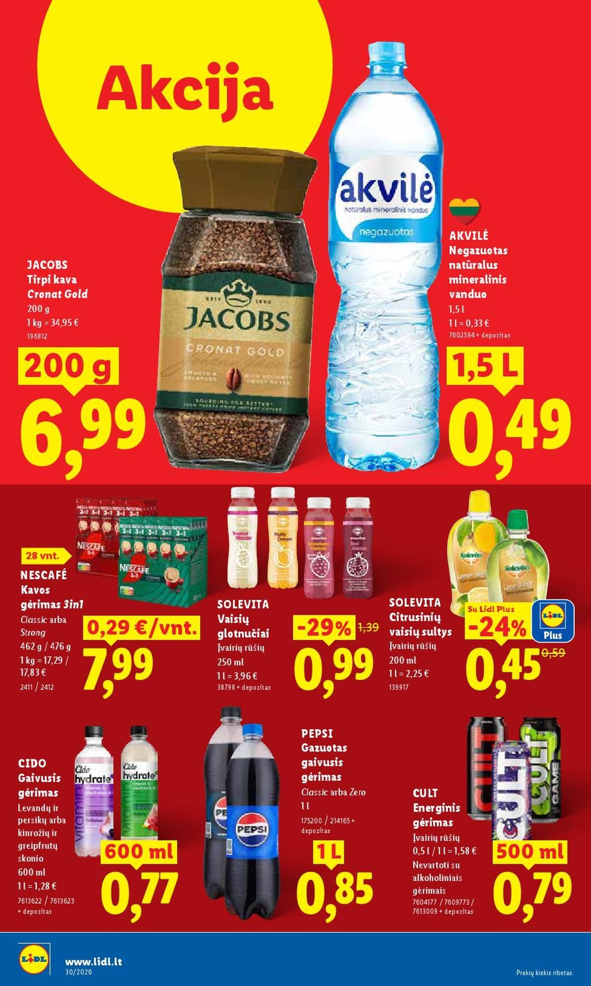 LIDL - Maisto prekių pasiūlymai (2026 07 20 - 2026 07 26)