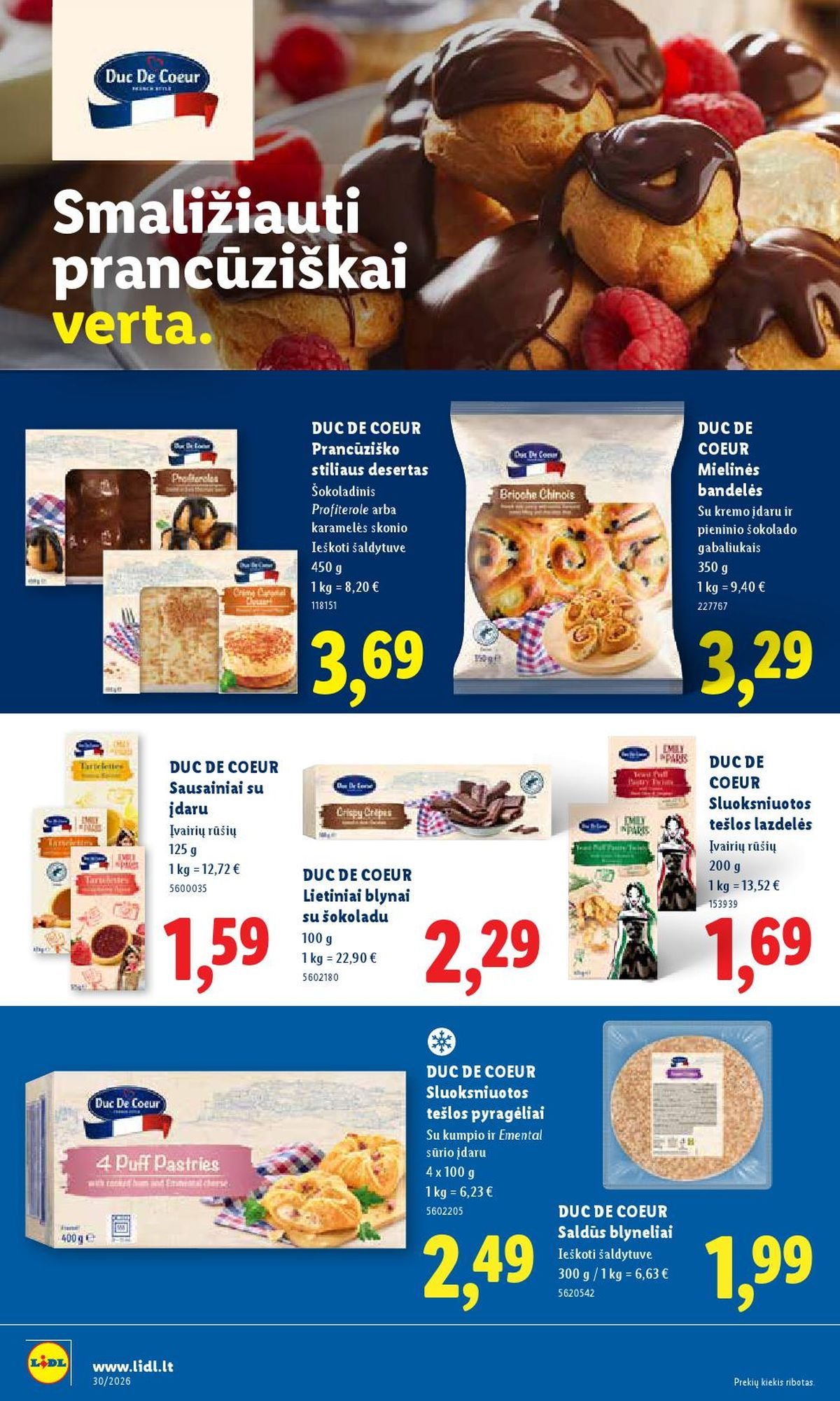 LIDL - Maisto prekių pasiūlymai (2026 07 20 - 2026 07 26)