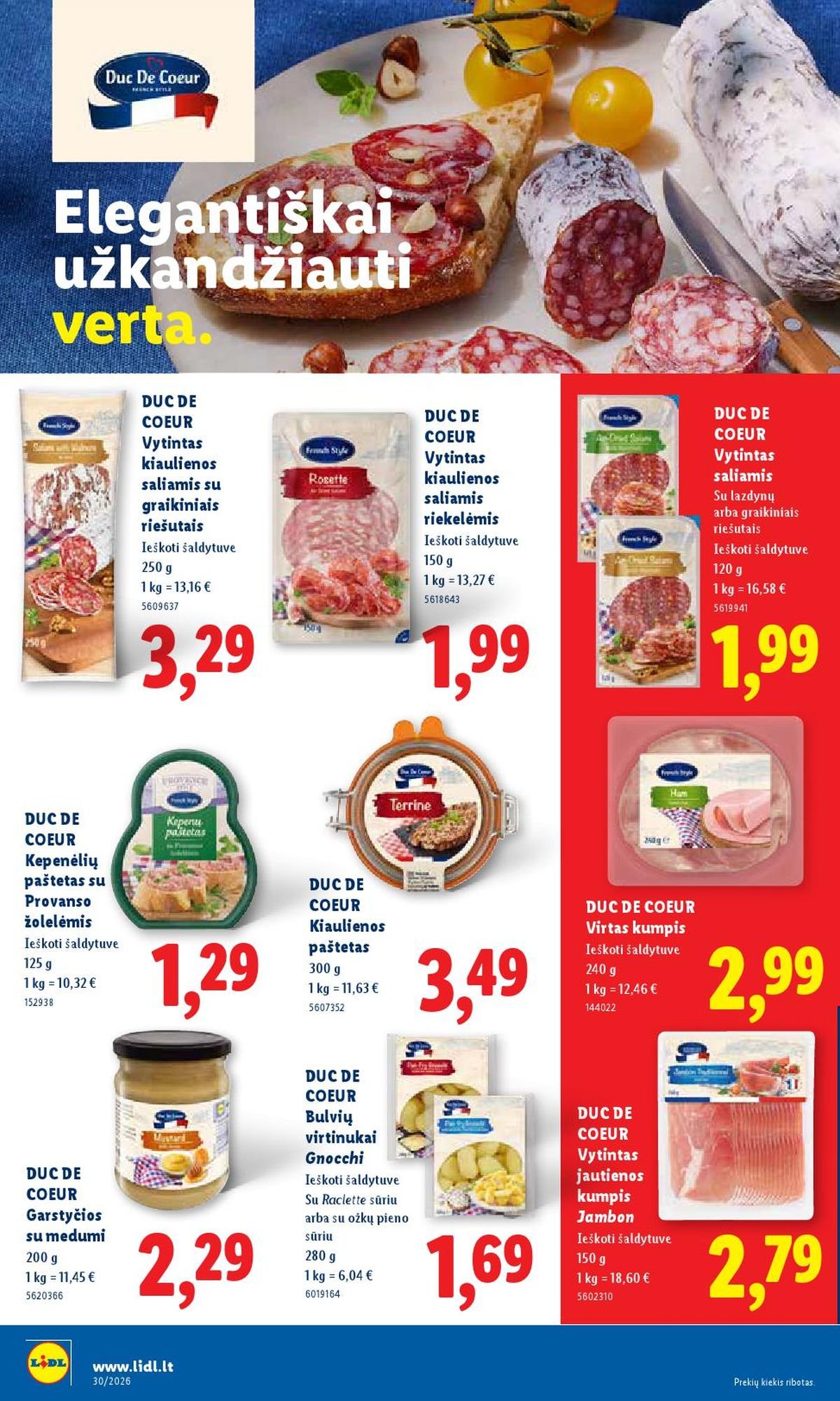 LIDL - Maisto prekių pasiūlymai (2026 07 20 - 2026 07 26)