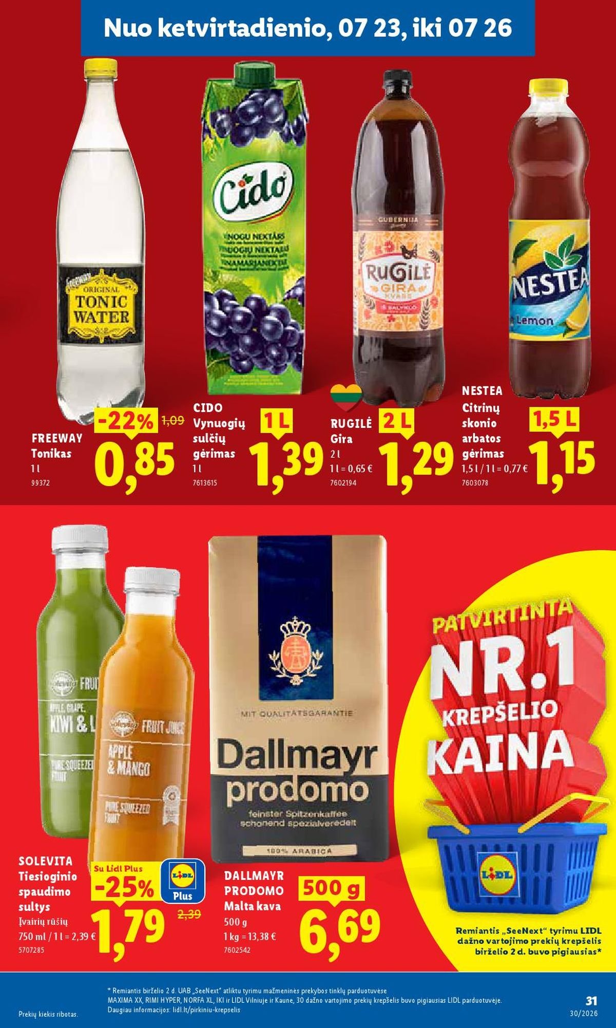 LIDL - Maisto prekių pasiūlymai (2026 07 20 - 2026 07 26)