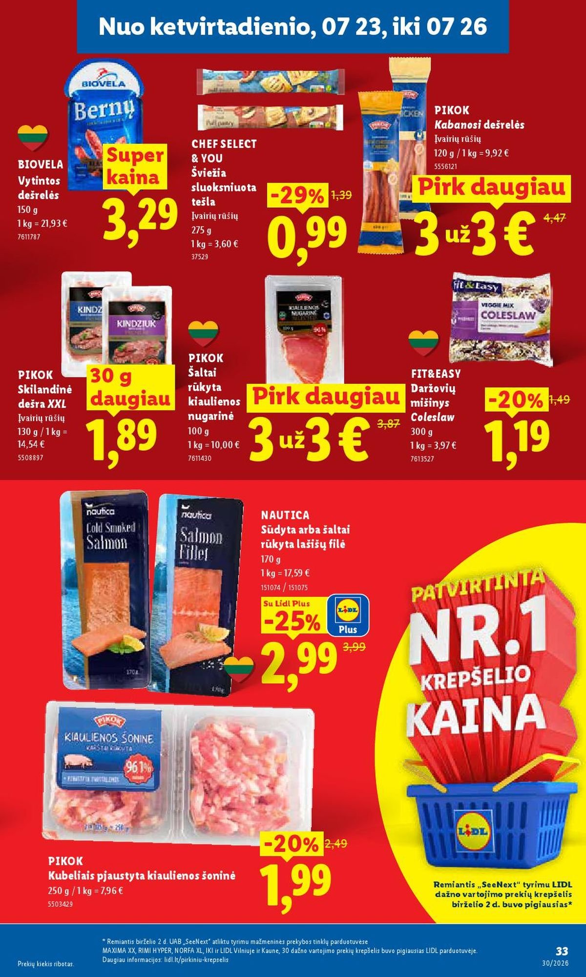 LIDL - Maisto prekių pasiūlymai (2026 07 20 - 2026 07 26)