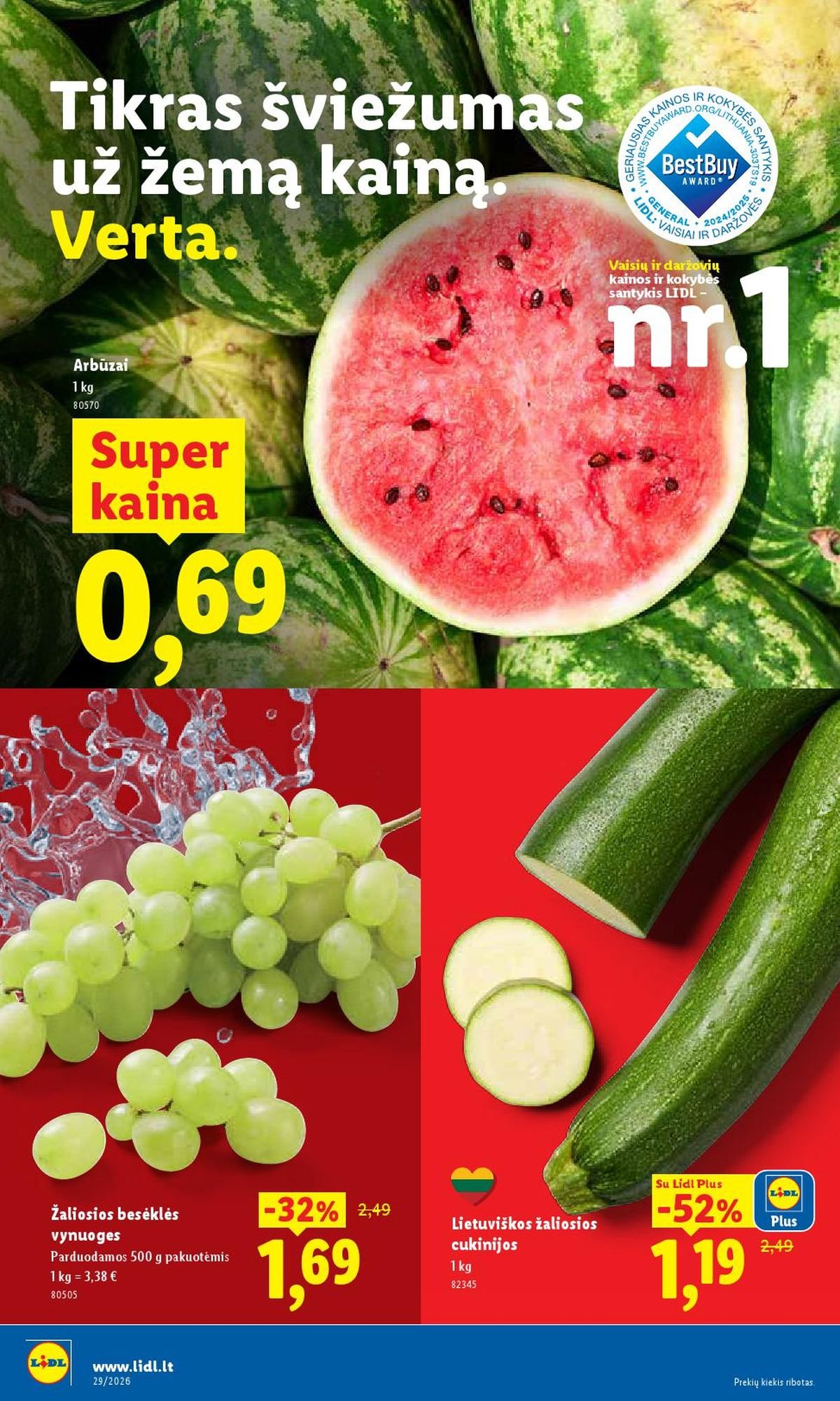 LIDL - Maisto prekių pasiūlymai (2026 07 20 - 2026 07 26)