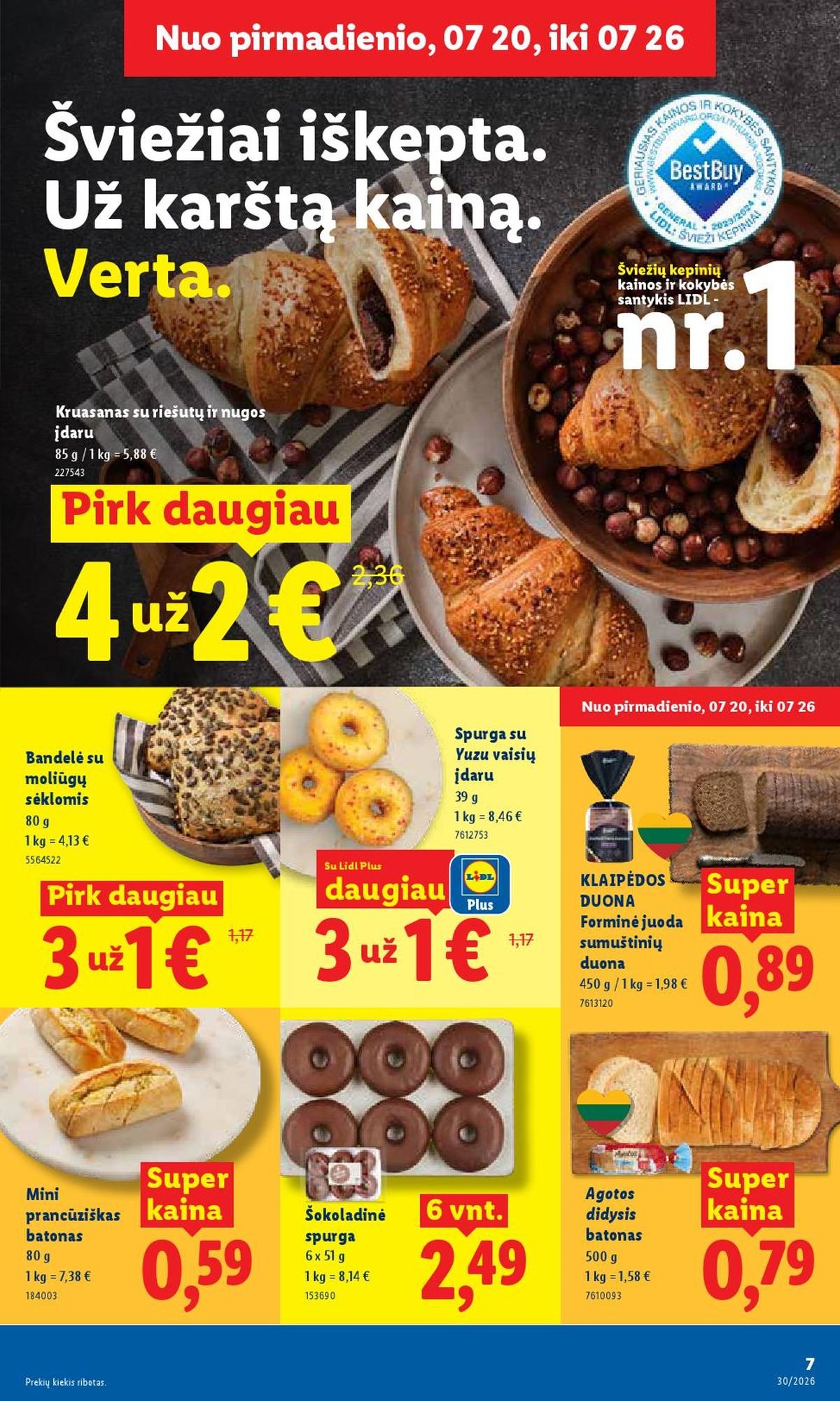 LIDL - Maisto prekių pasiūlymai (2026 07 20 - 2026 07 26)
