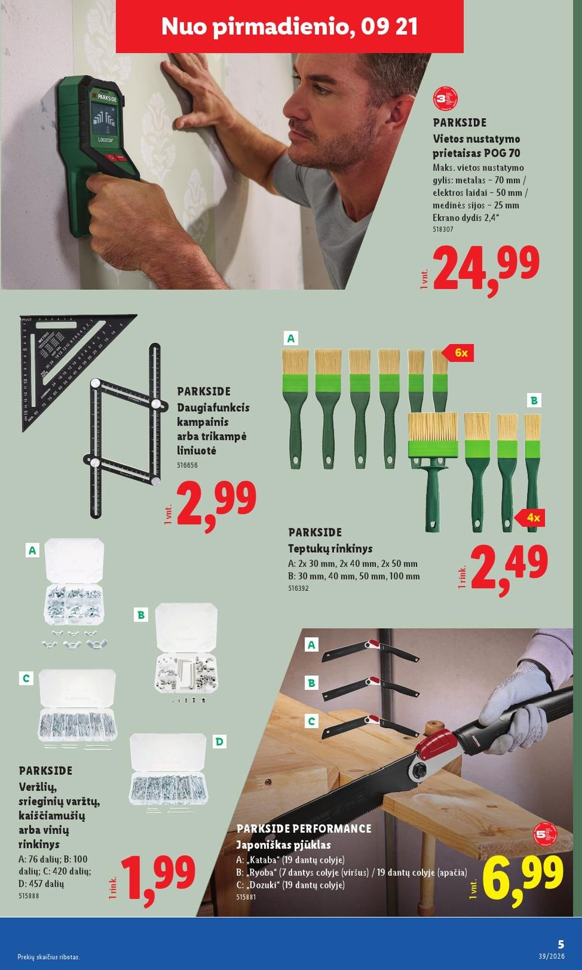 LIDL - Ne maisto prekių pasiūlymai (2026 09 21 - 2026 09 27)