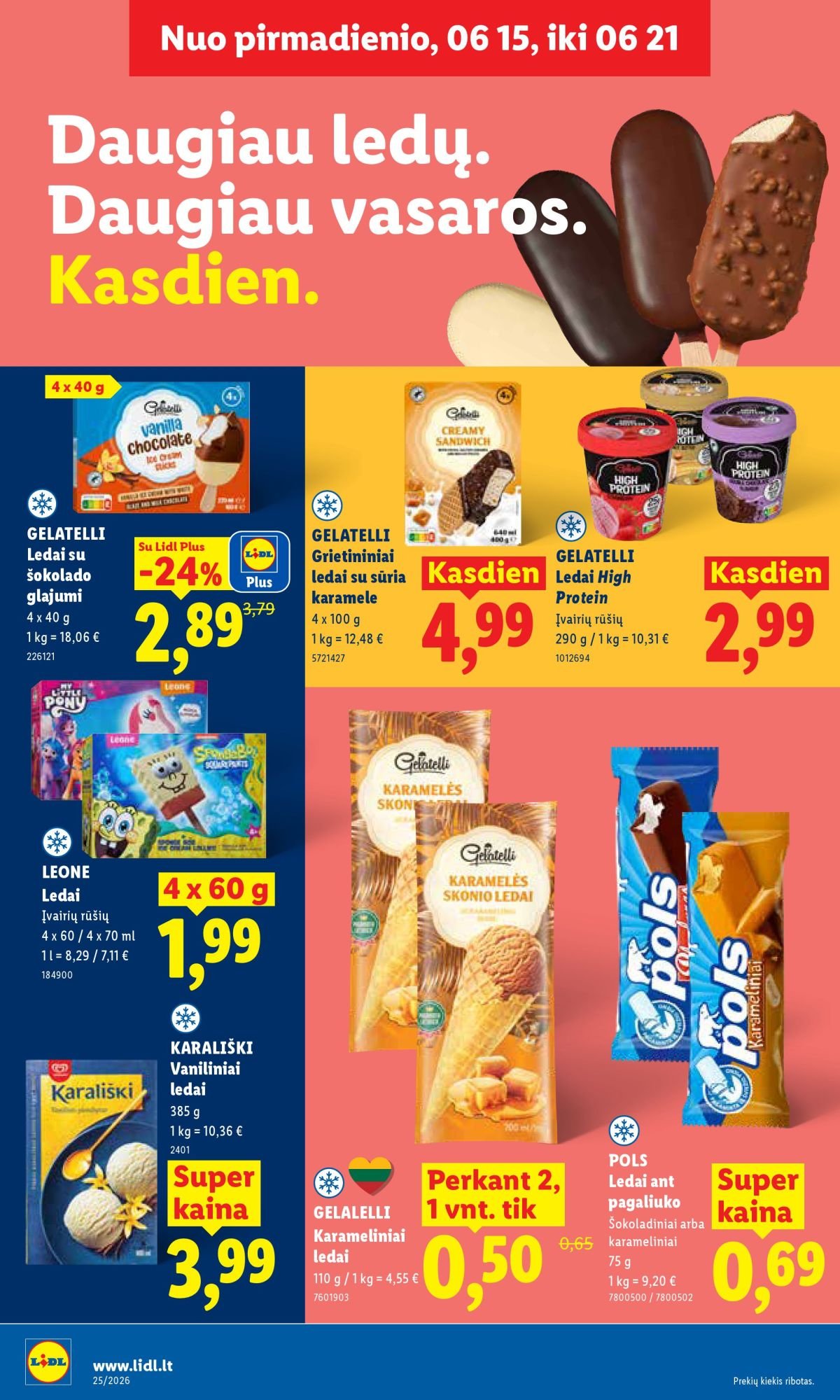 LIDL - Maisto prekių pasiūlymai (2026 06 15 - 2026 06 21)