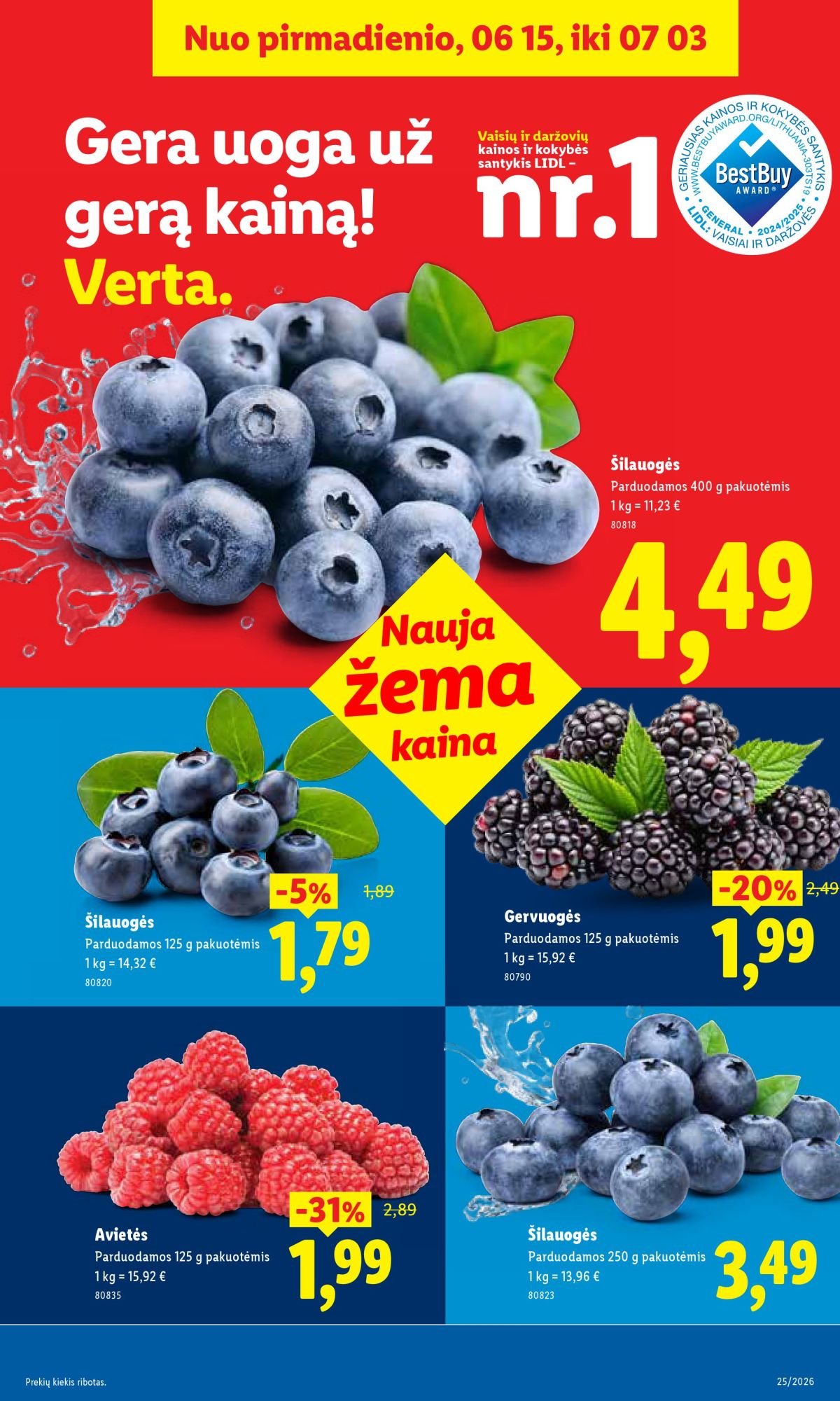 LIDL - Maisto prekių pasiūlymai (2026 06 15 - 2026 06 21)