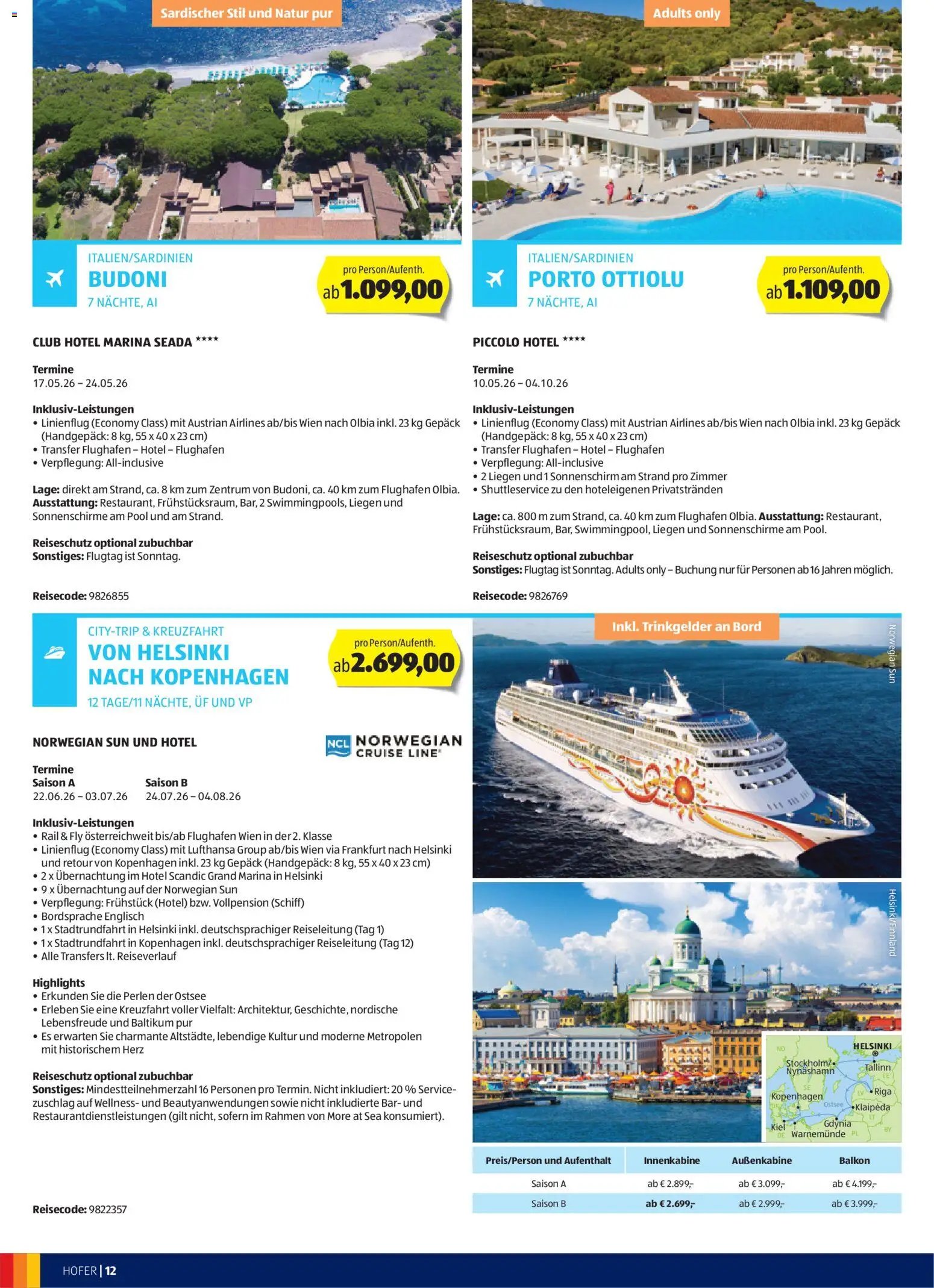 Hofer Reisen prospekt seit 31.12.2025 Flugblatt