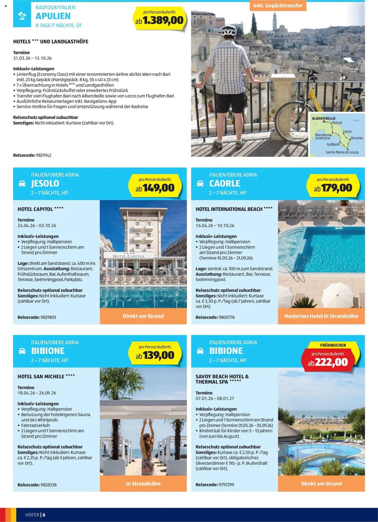 Hofer Reisen prospekt seit 31.12.2025 Flugblatt