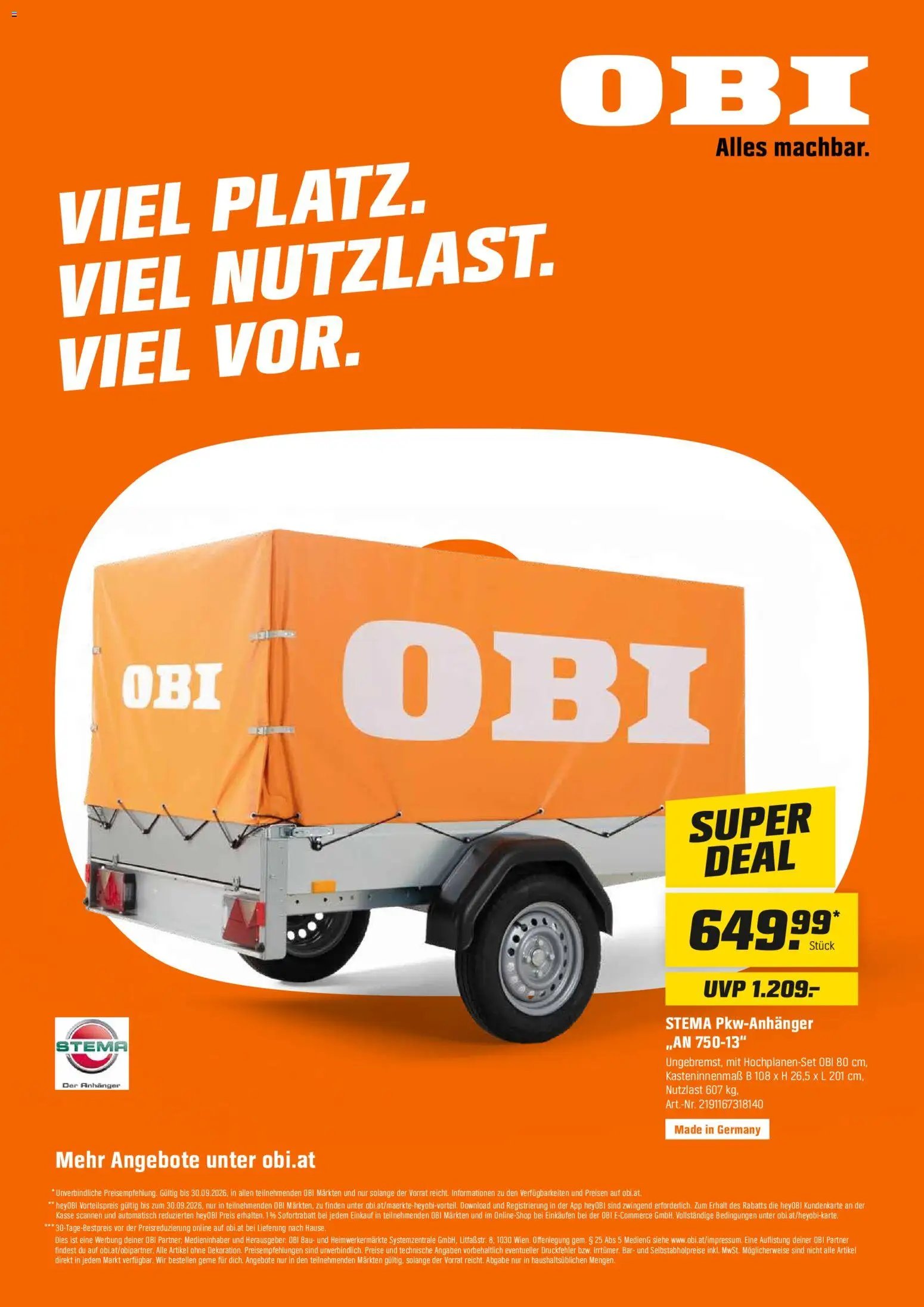 OBI prospekt seit 01.09.2026 OBI Flugblatt