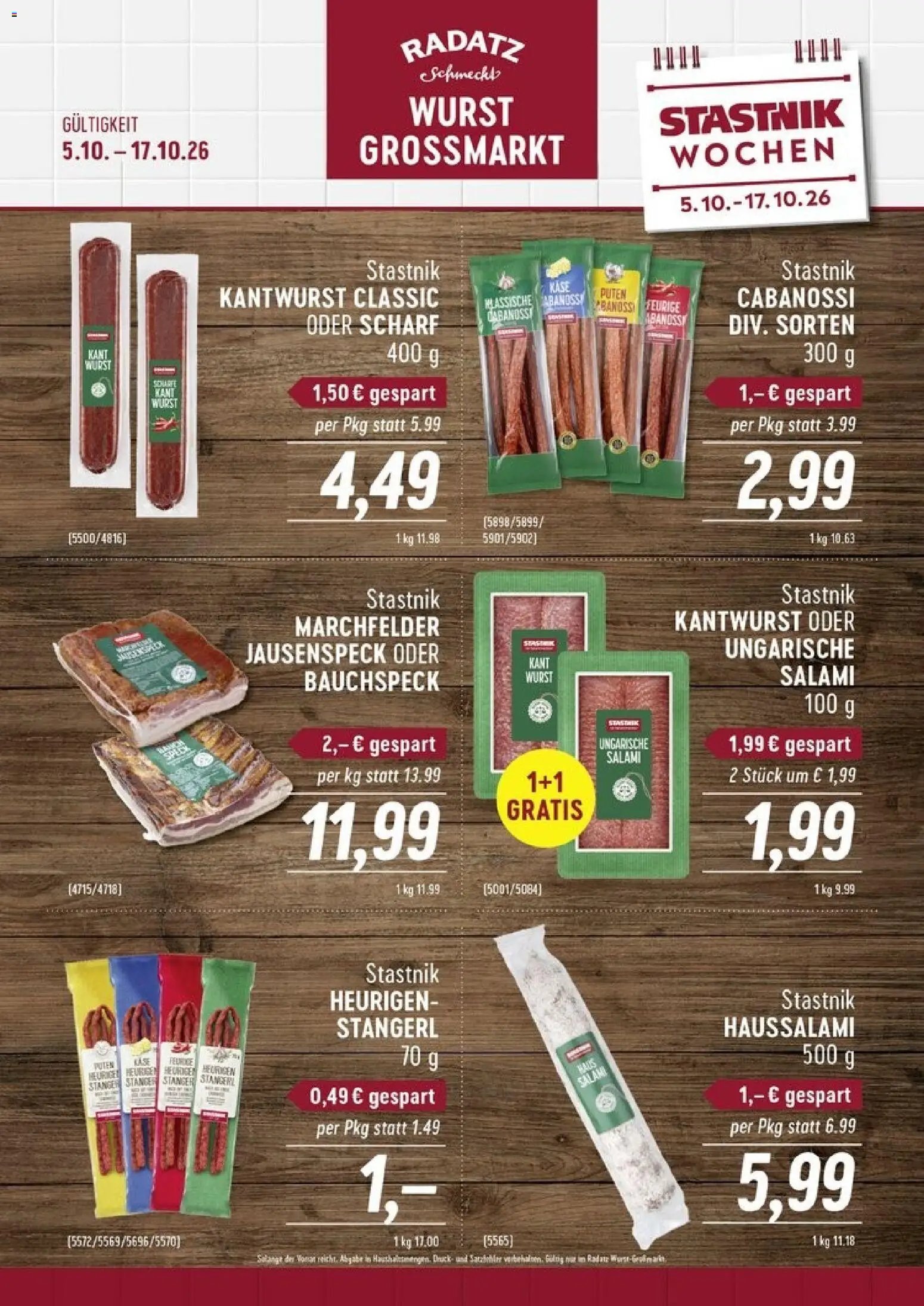 Radatz prospekt seit 05.10.2026 Radatz Wurst Grossmarkt