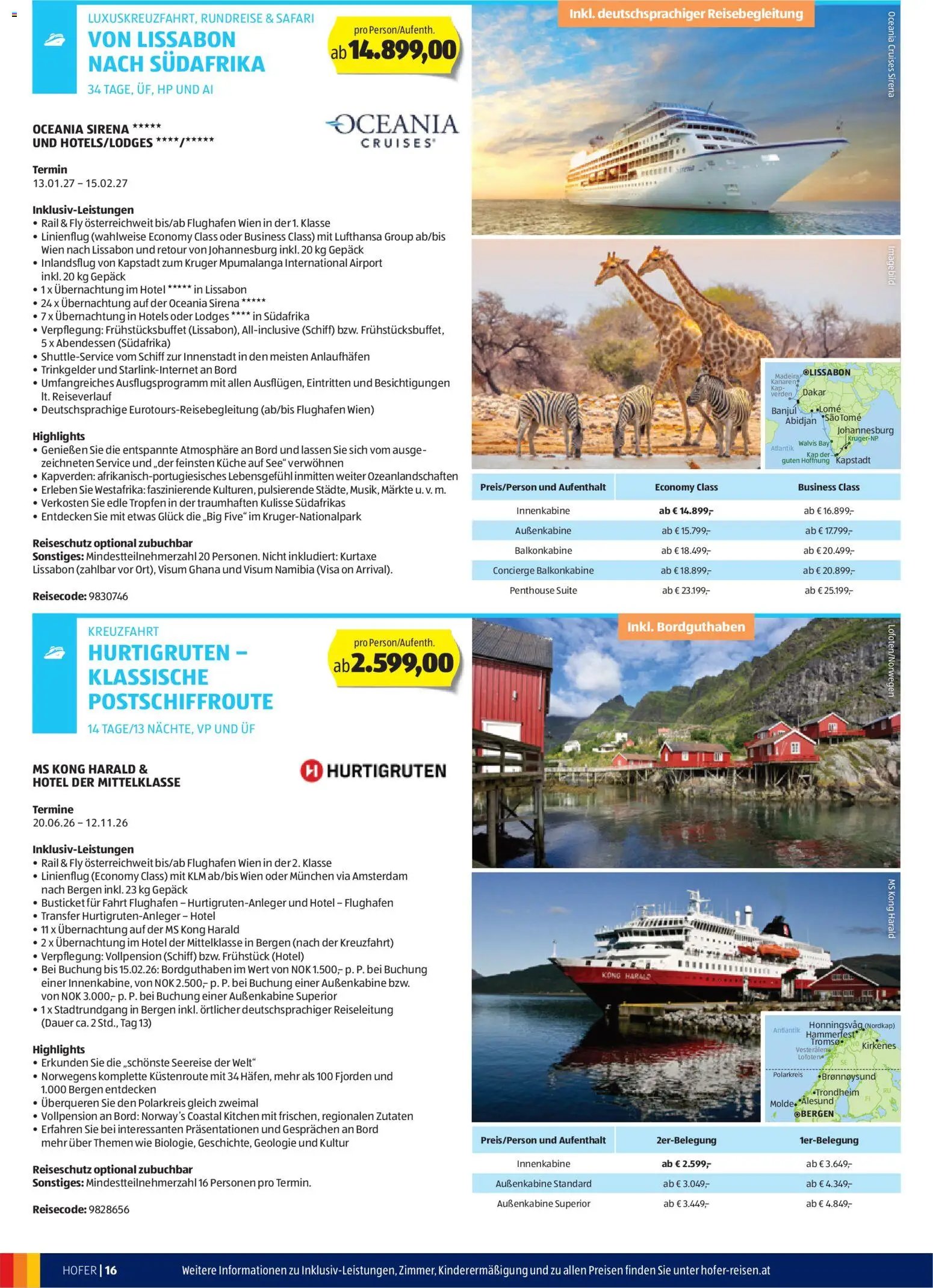 Hofer Reisen prospekt seit 28.01.2026 Flugblatt