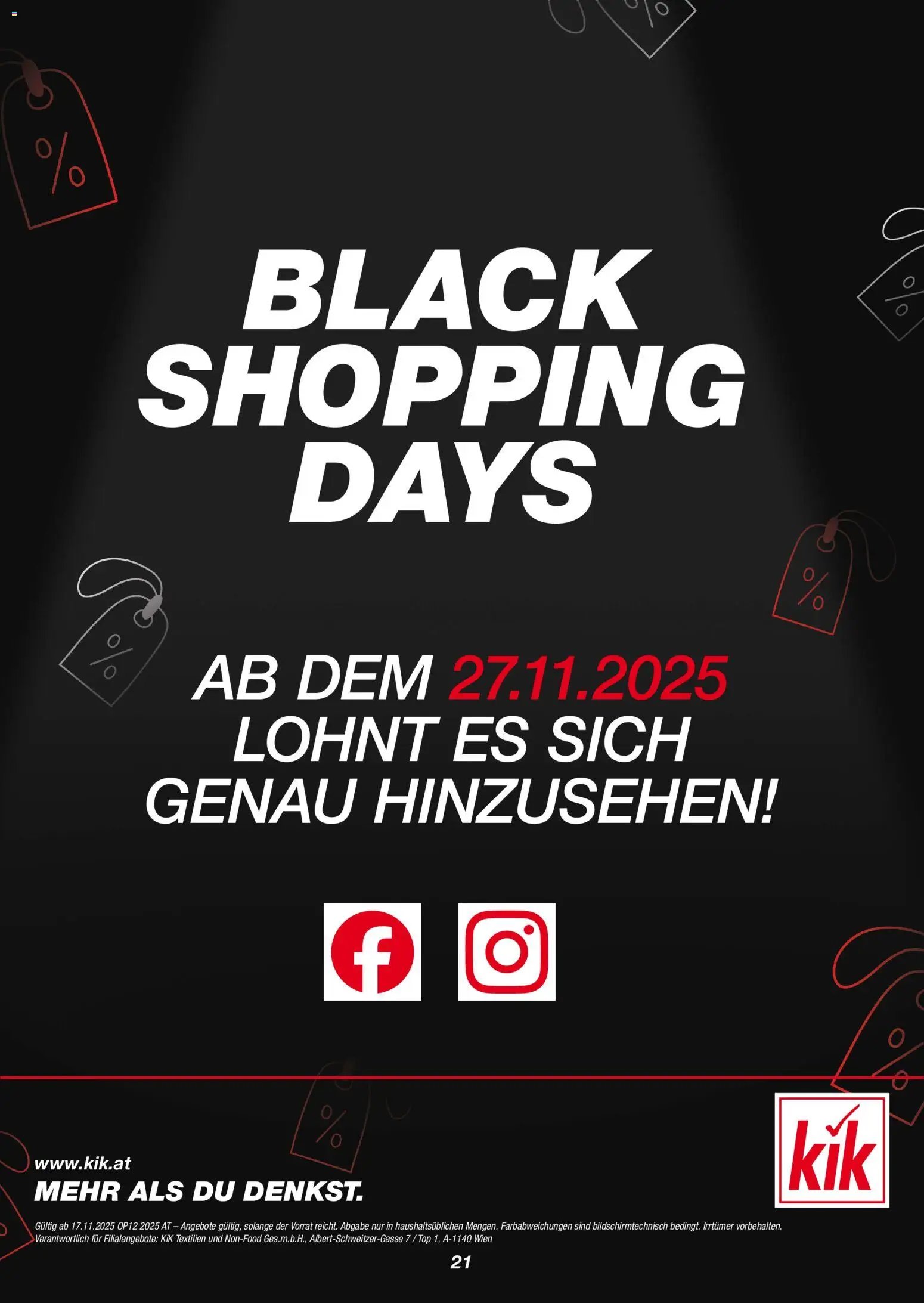Kik prospekt seit 17.11.2025 Black Friday