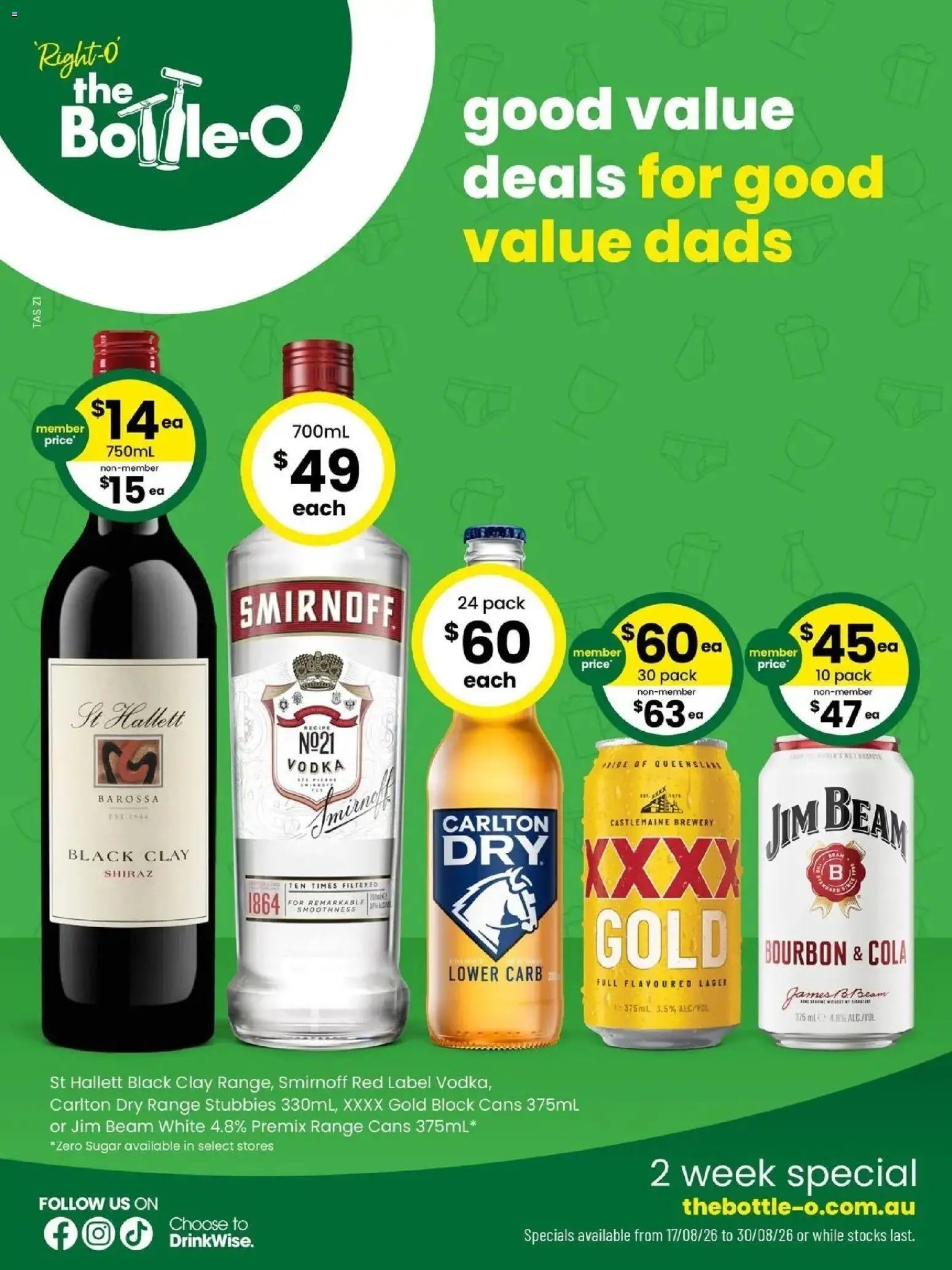 The Bottle-O catalogue from 17/08/2026 Good Value Booze, For Good Value Dads. 17/08