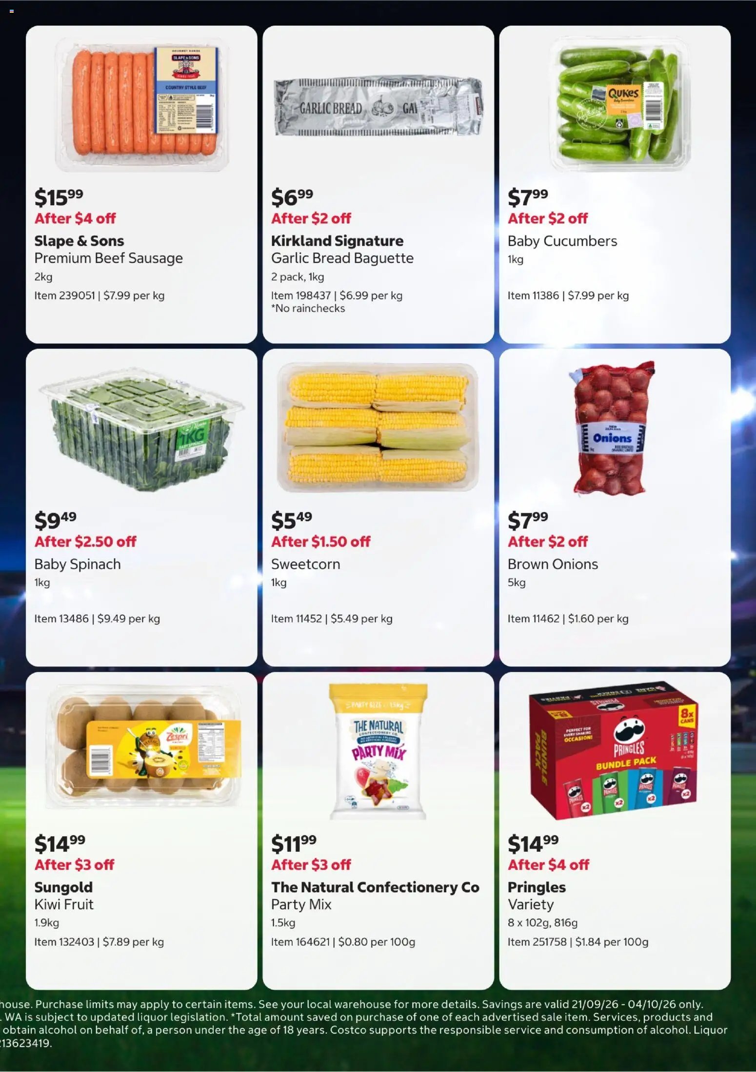 Costco catalogue from 21/09/2026 Costco catalogue Footy Finals Deals