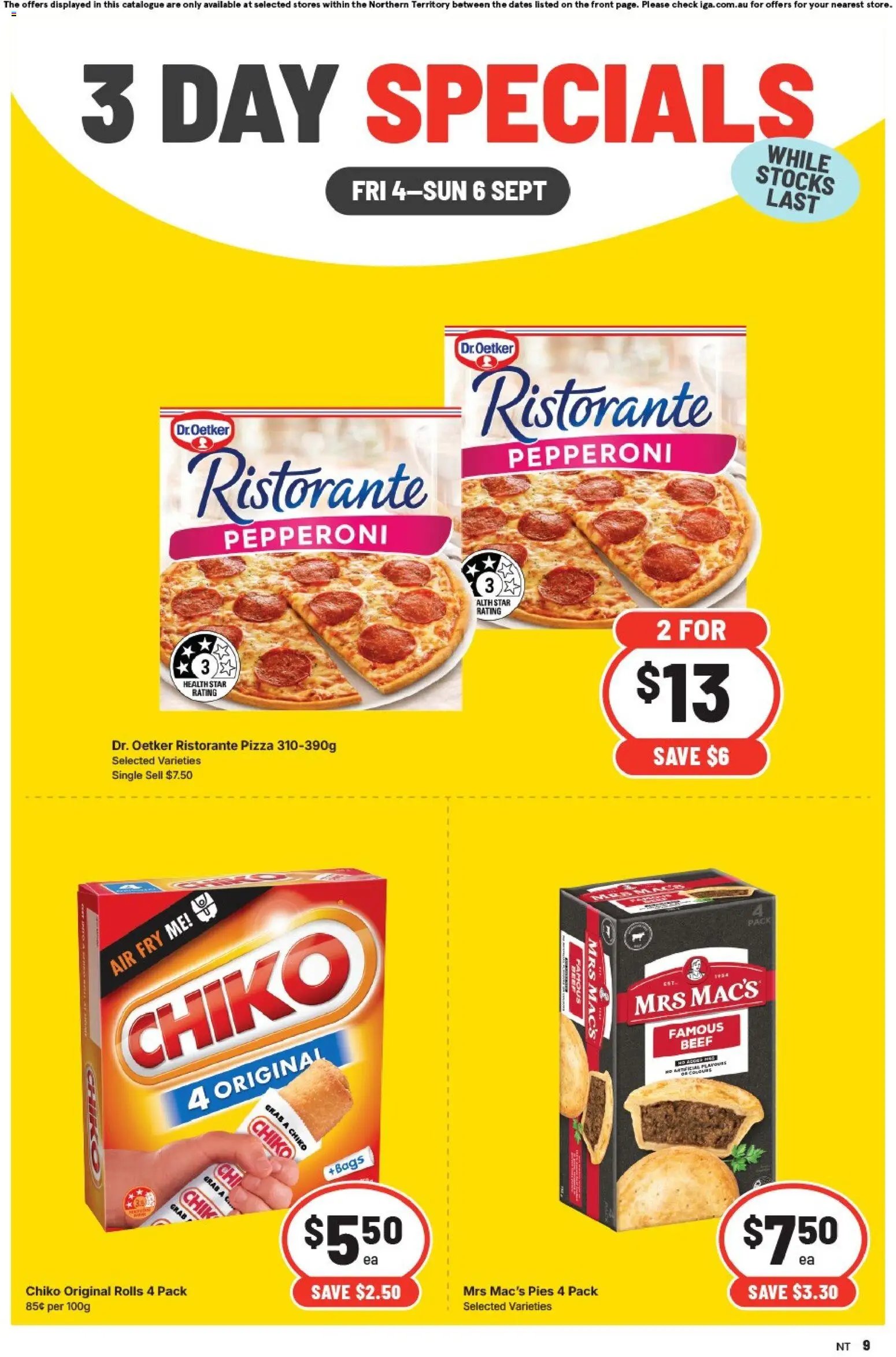 IGA catalogue from 04/09/2026 IGA 3 Day Specials Zuccoli