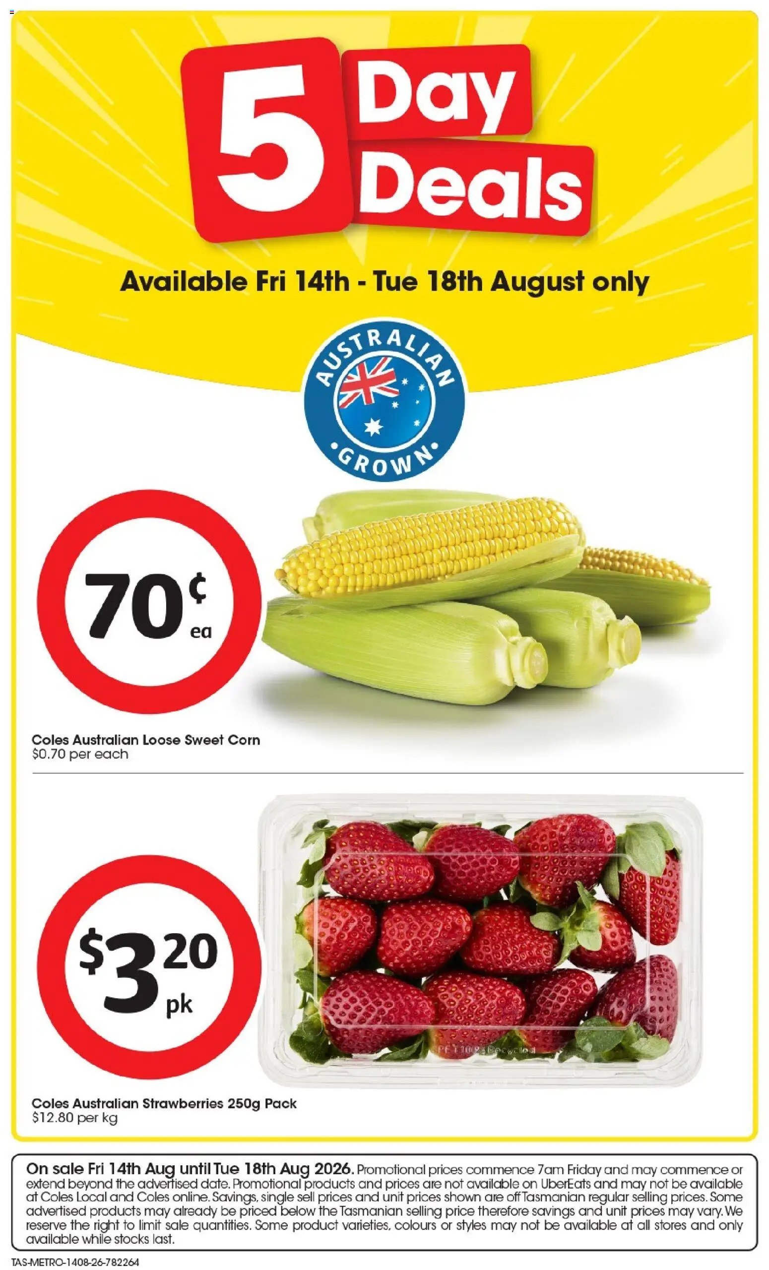 Coles catalogue from 14/08/2026 IGA 5 Day Deals TAS