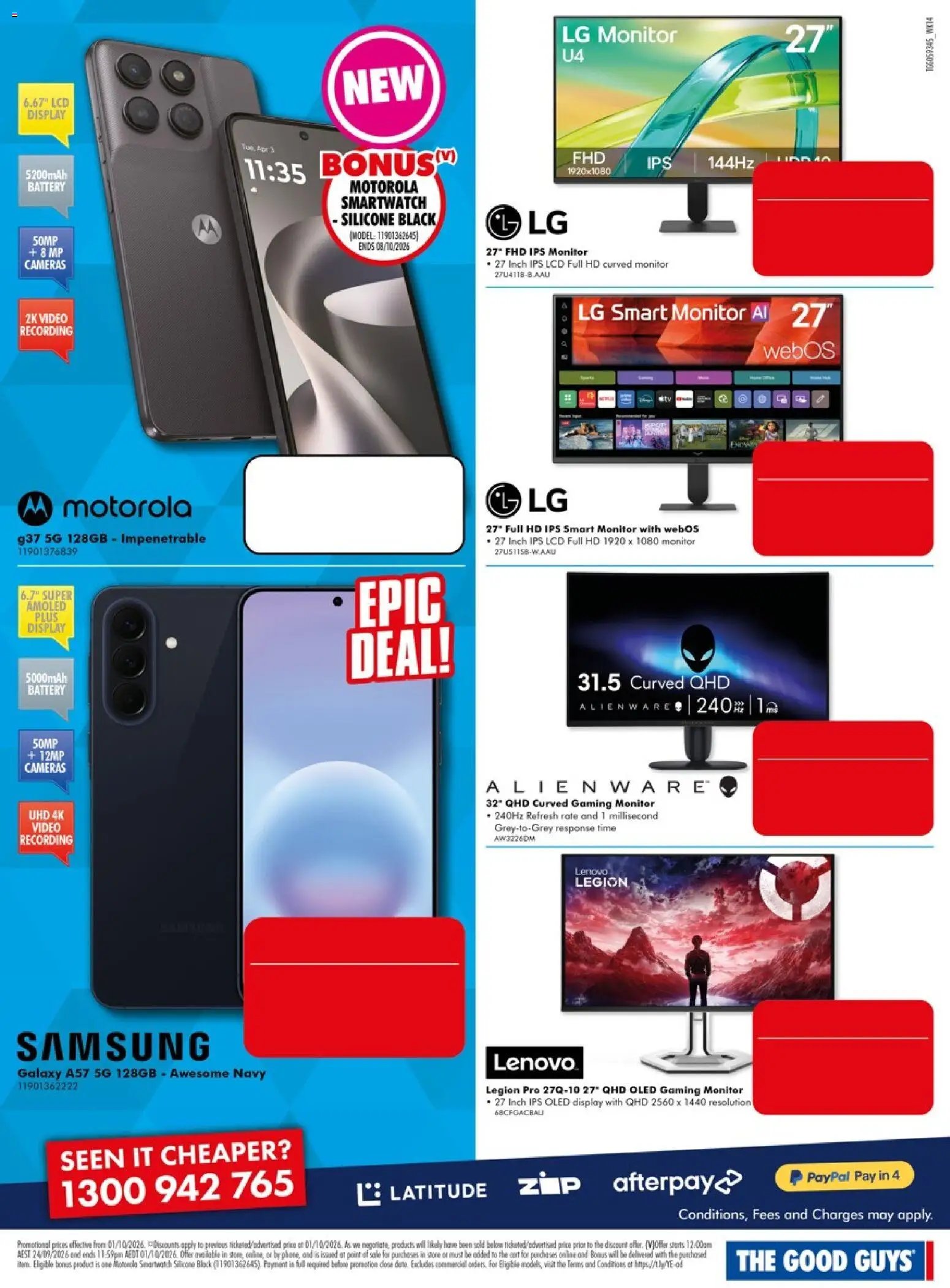 The Good Guys catalogue from 01/10/2026 The Good Guys Don't Miss These Deals