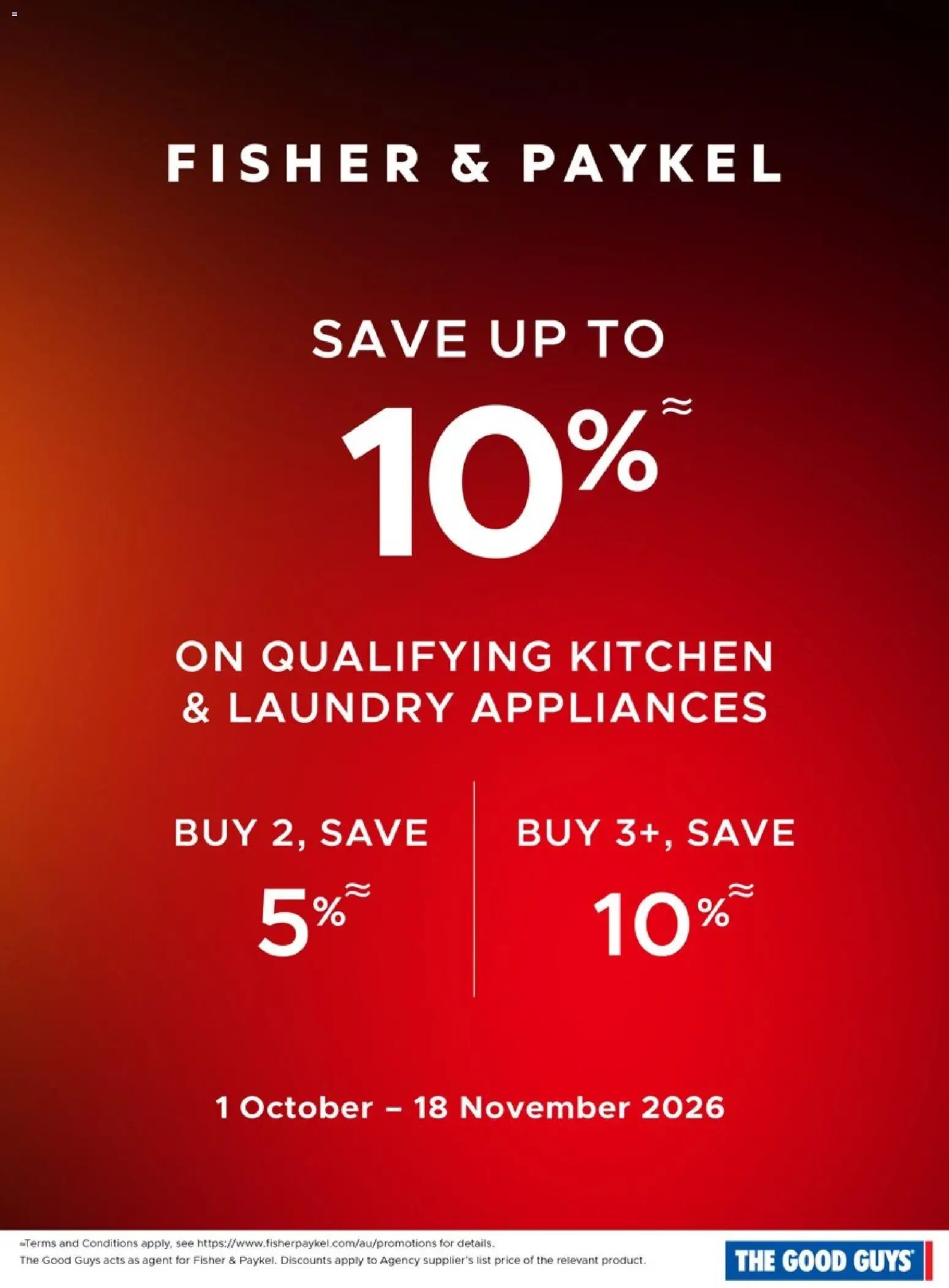 The Good Guys catalogue from 01/10/2026 The Good Guys Fisher & Paykel