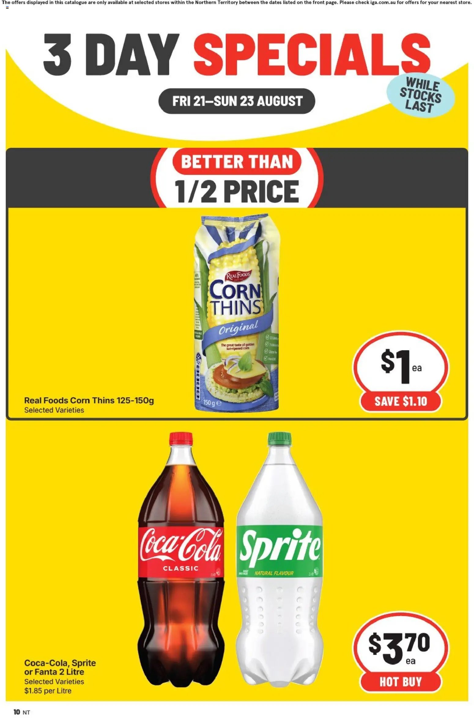IGA catalogue from 21/08/2026 IGA 3 Day Specials NT